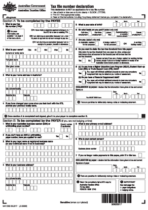 TFN Declaration One Page Form - LAWS20028 - Studocu