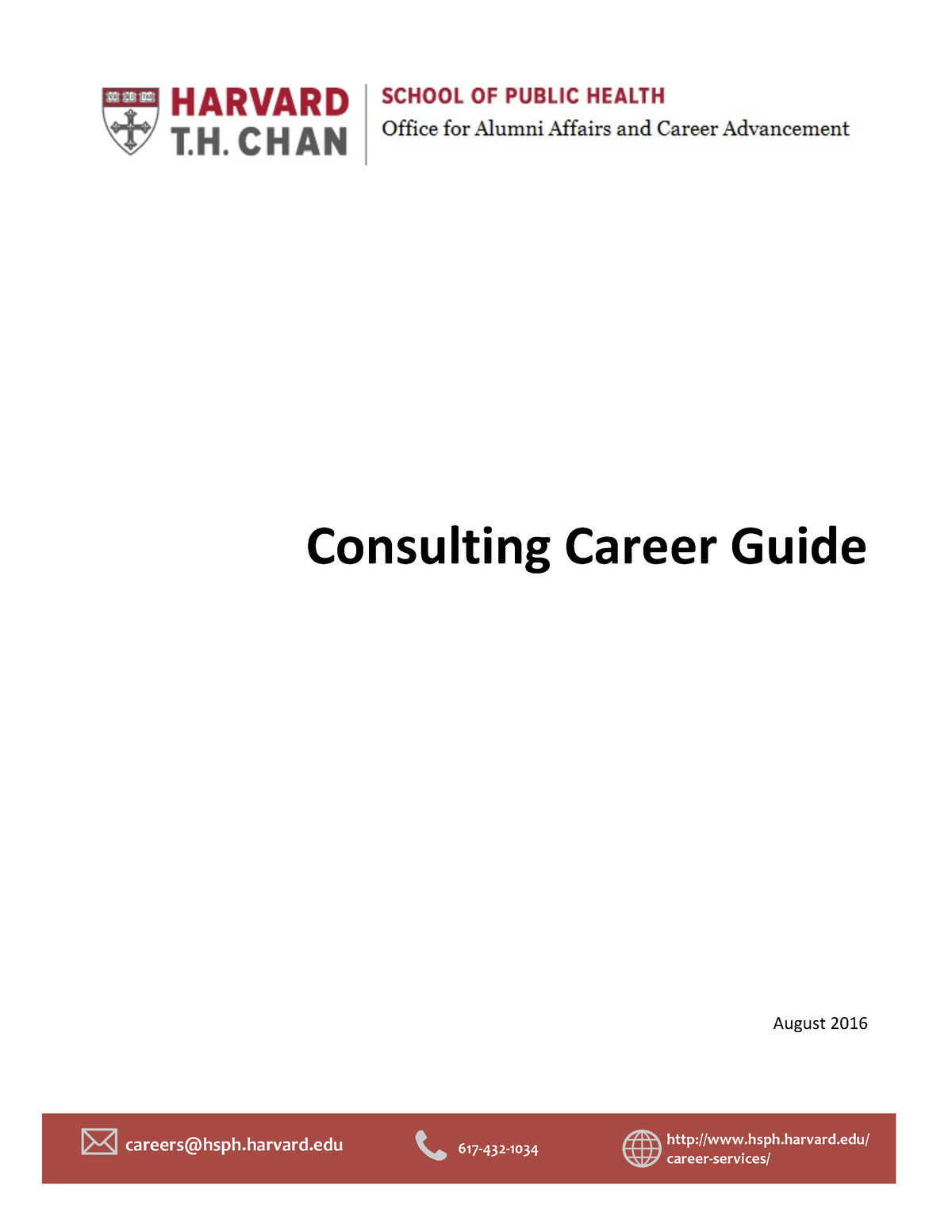 Consulting Career Guide Sept 2016 - Careers@hsph.harvard 617-­‐432 ...