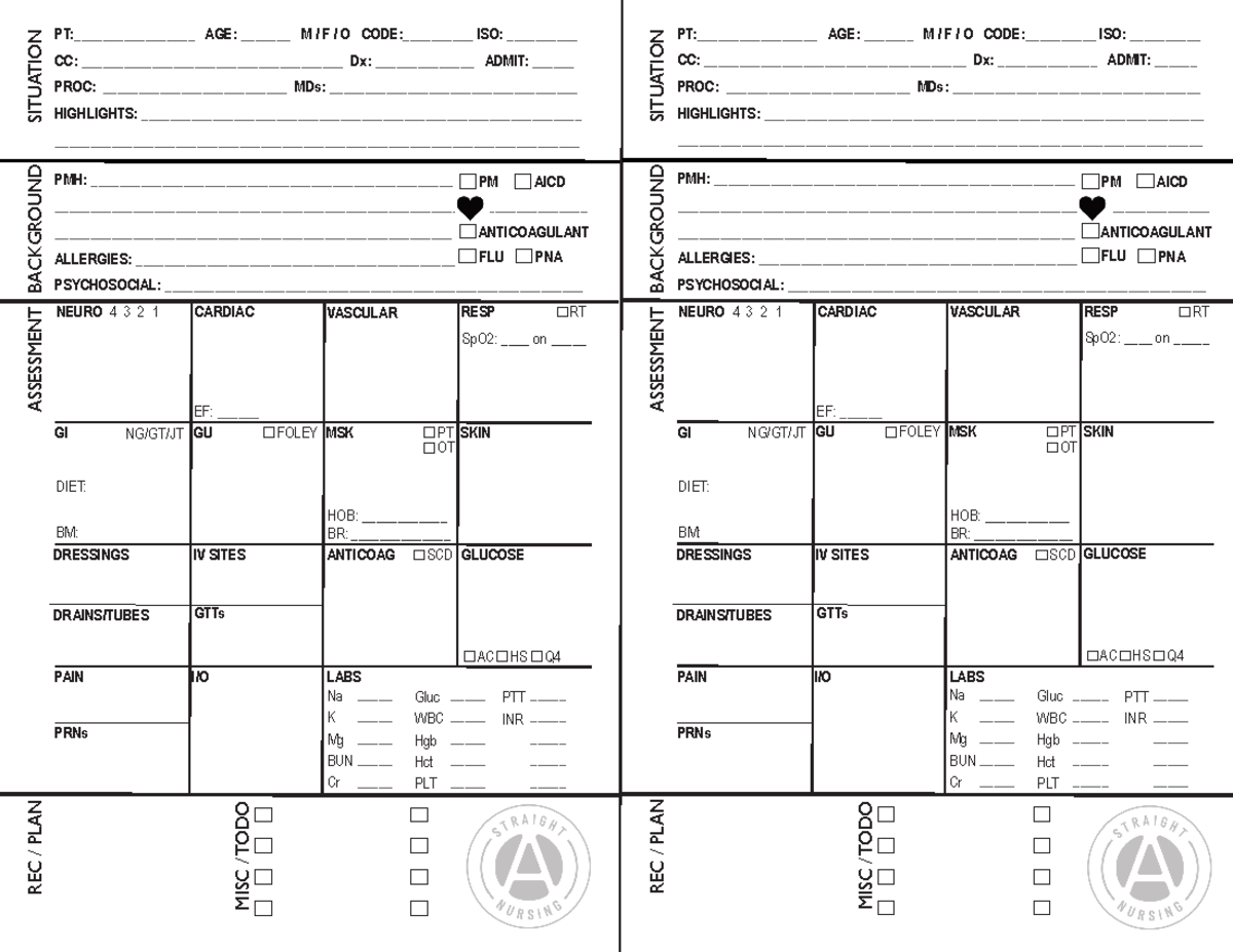 Telemetry SBAR Report Sheet - PMH ...