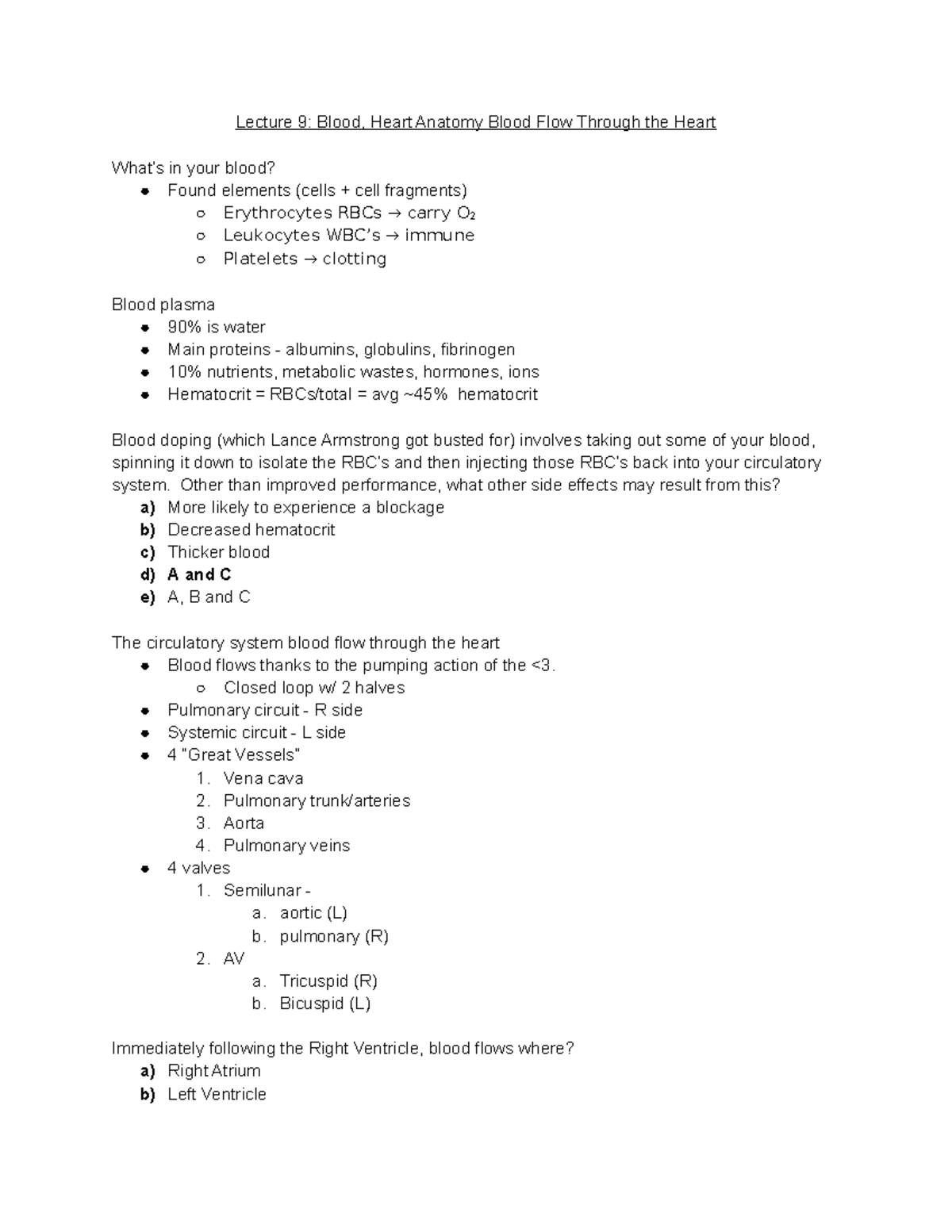 exam-2-review-lecture-9-blood-heart-anatomy-blood-flow-through-the