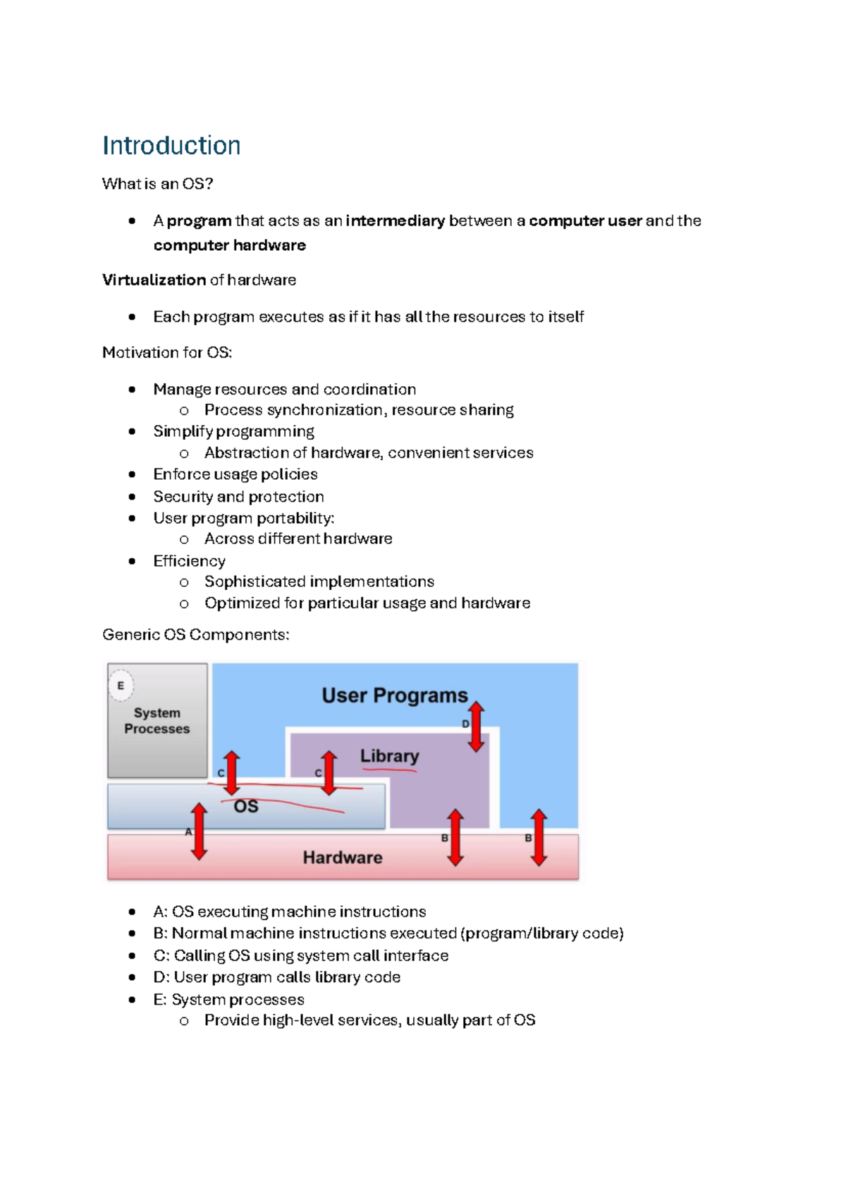 CS2106 Midterm Notes - Introduction What is an OS? - A program that ...