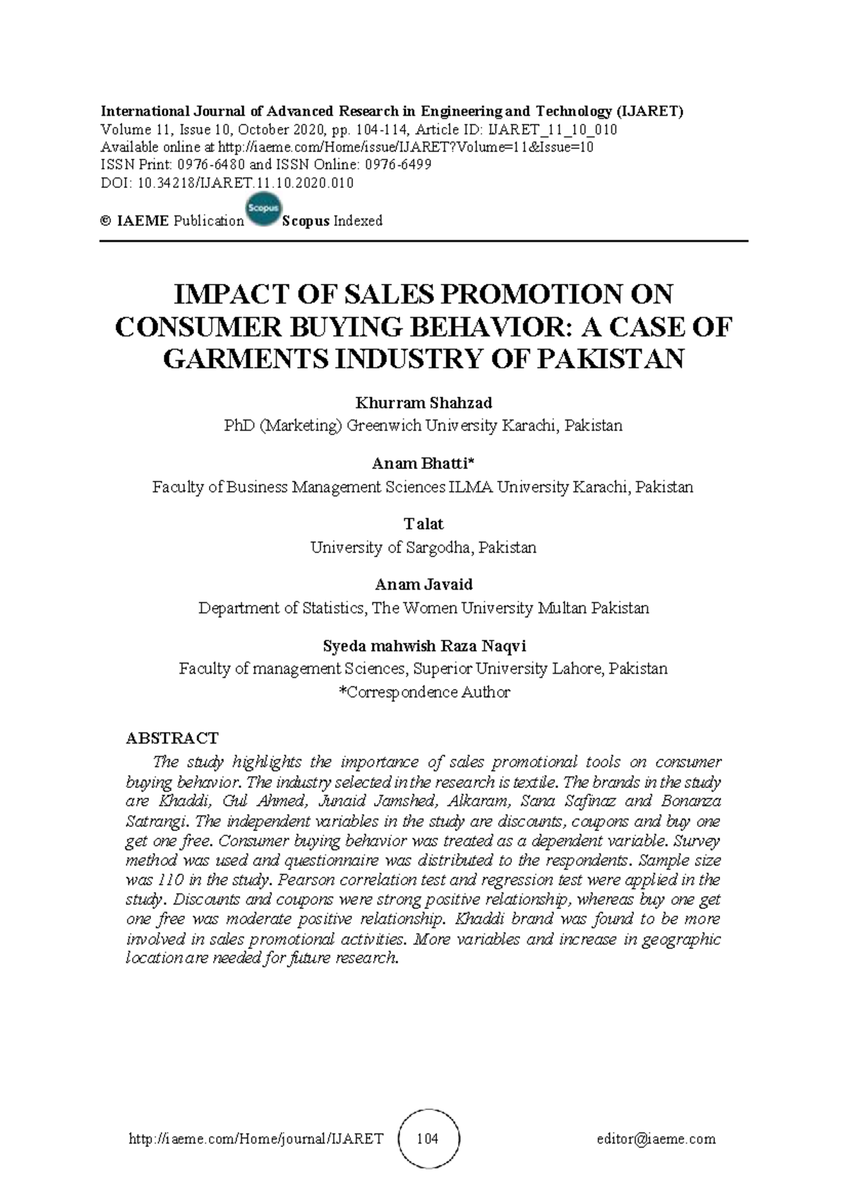 2. Impact OF Sales Promotion ON Consumer Buying Behavior A CASE OF ...