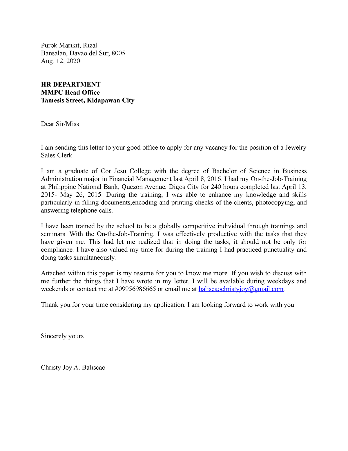 App-letter final - n/a - Purok Marikit, Rizal Bansalan, Davao del Sur ...