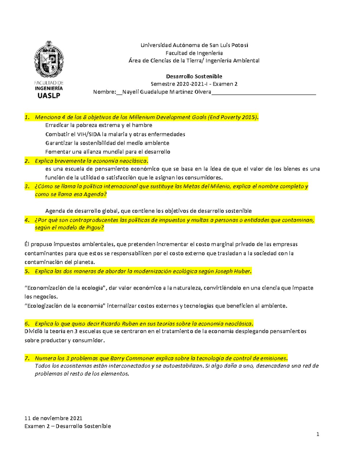 DesarrolloS Examen 2 20211111 - Cálculo D - UASLP - Studocu