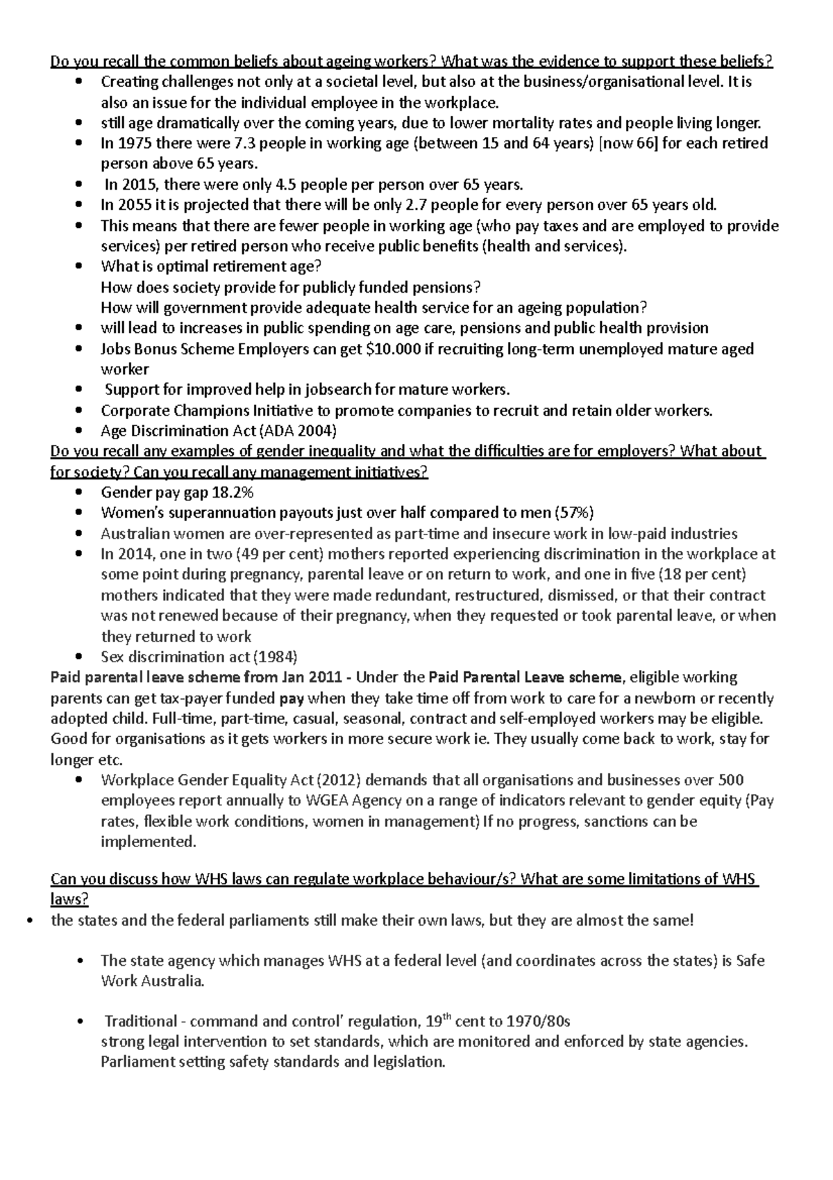 HR Cheat Sheet Do you recall the common beliefs about ageing workers