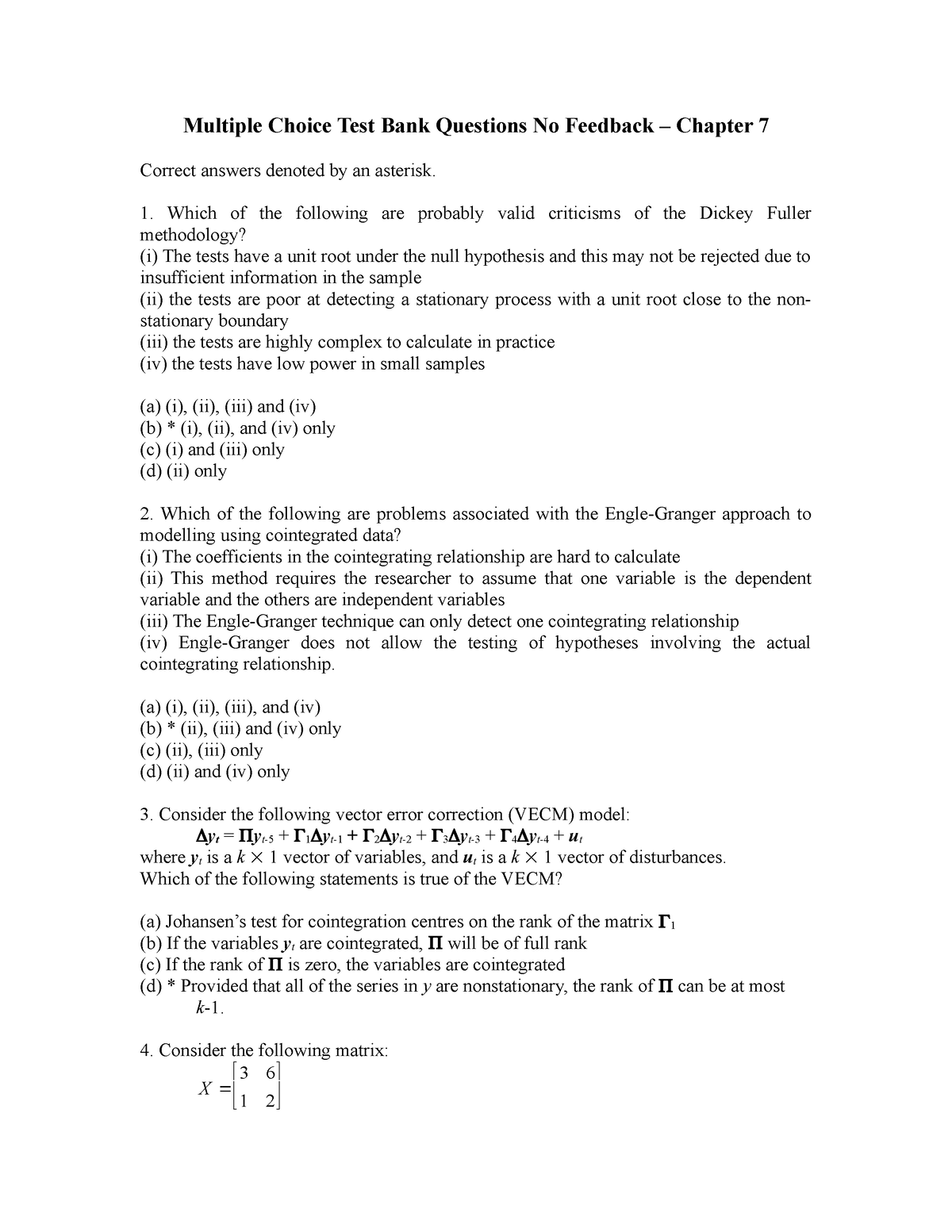 Test Bank Questions Chapter 7 - Multiple Choice Test Bank Questions No ...