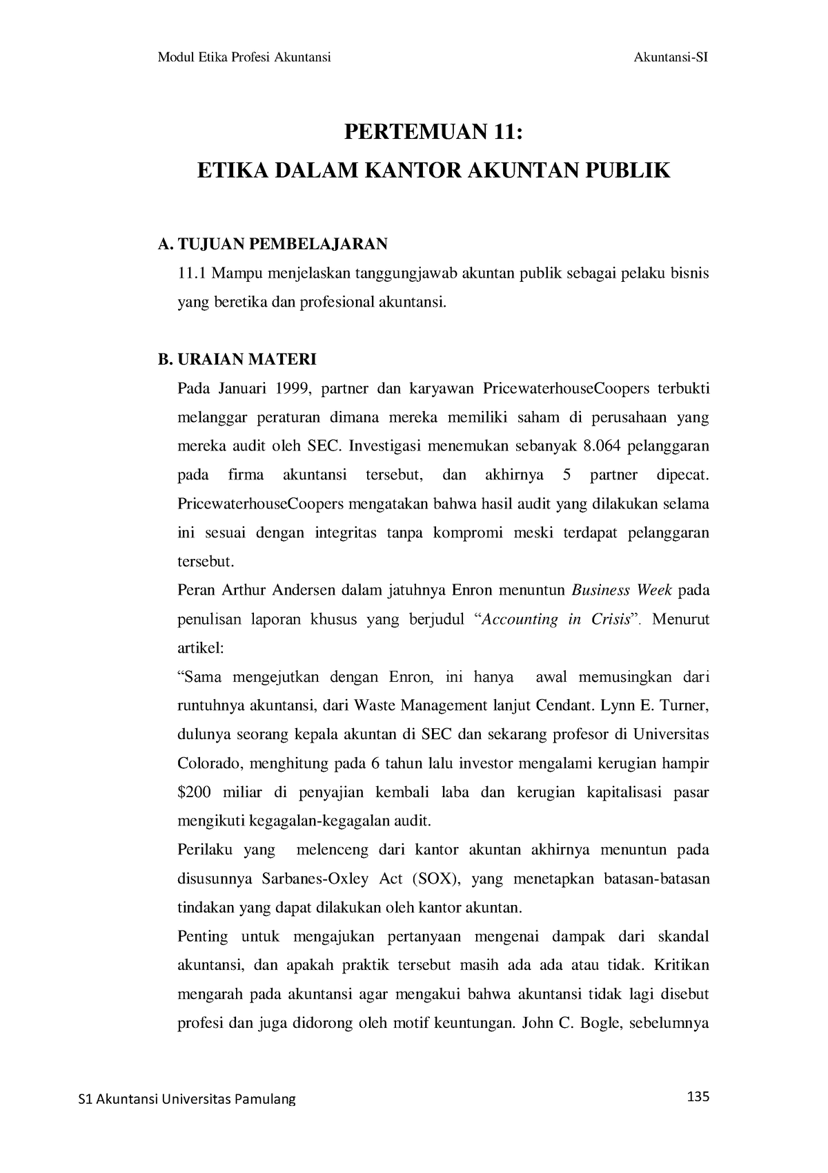 Pertemuan Ke-11 Etika Dalam Kantor Akuntan - PERTEMUAN 11: ETIKA DALAM ...