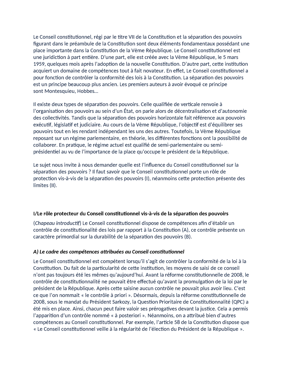 exemple dissertation droit constitutionnel pdf