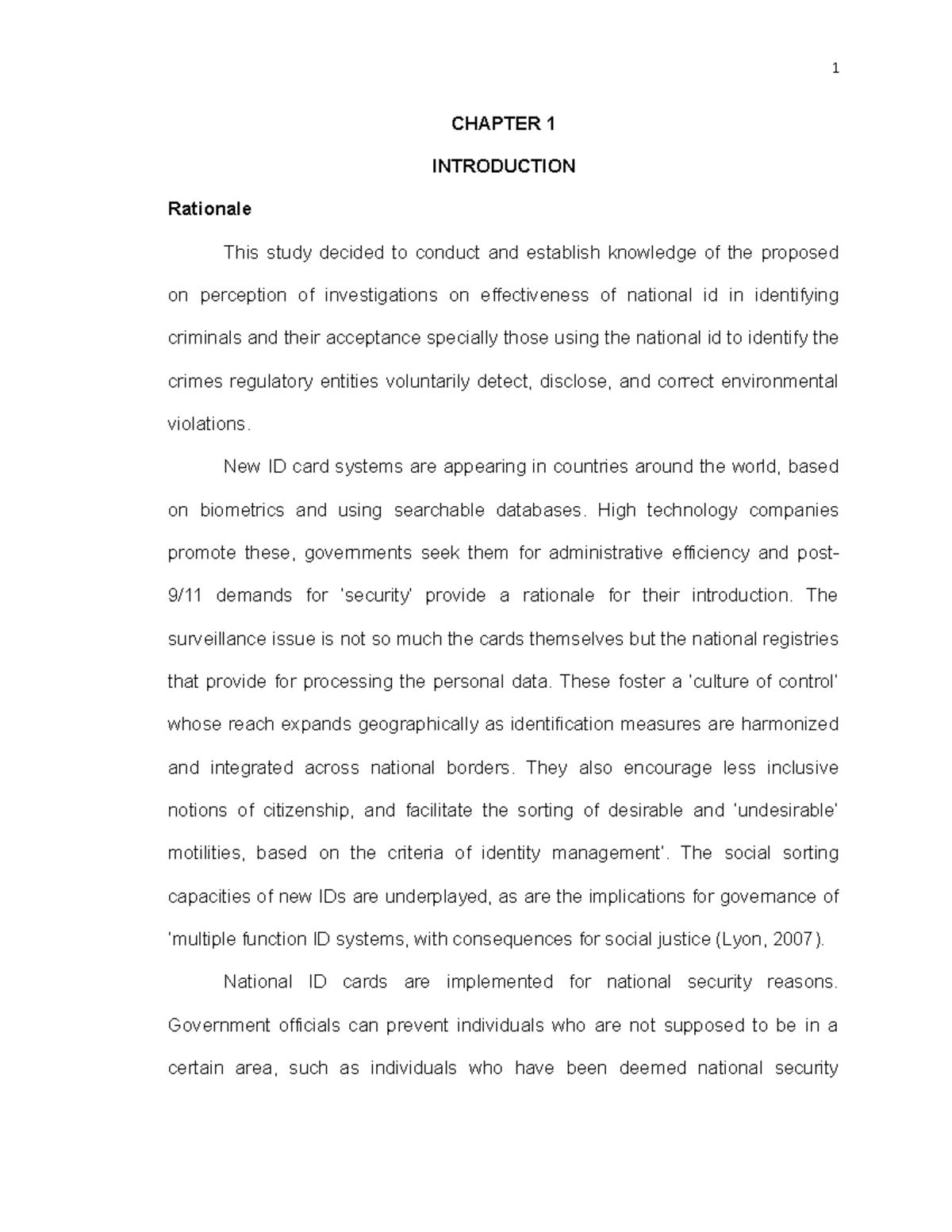 To be printed Thesis Chapter 1 to 46 - CHAPTER 1 INTRODUCTION Rationale ...