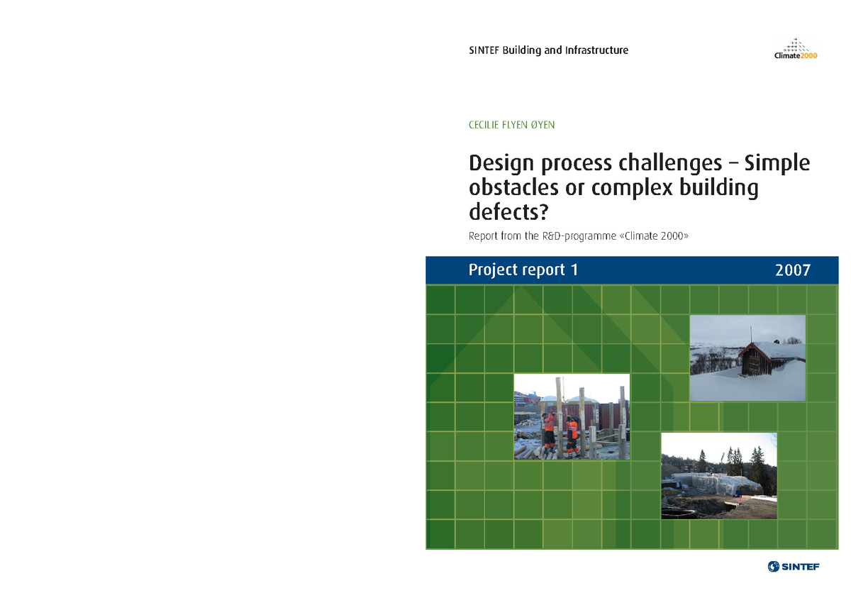 V INFO PUB Utgivelser Prosjektrapport Sintef Byggforsk ...