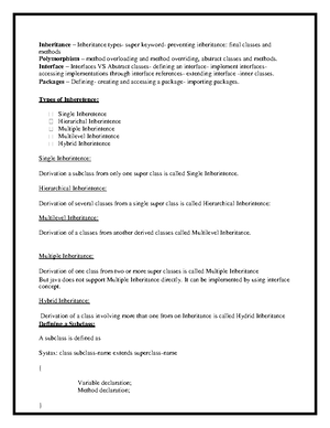 Polymorphism, inheritance ,interface,package note