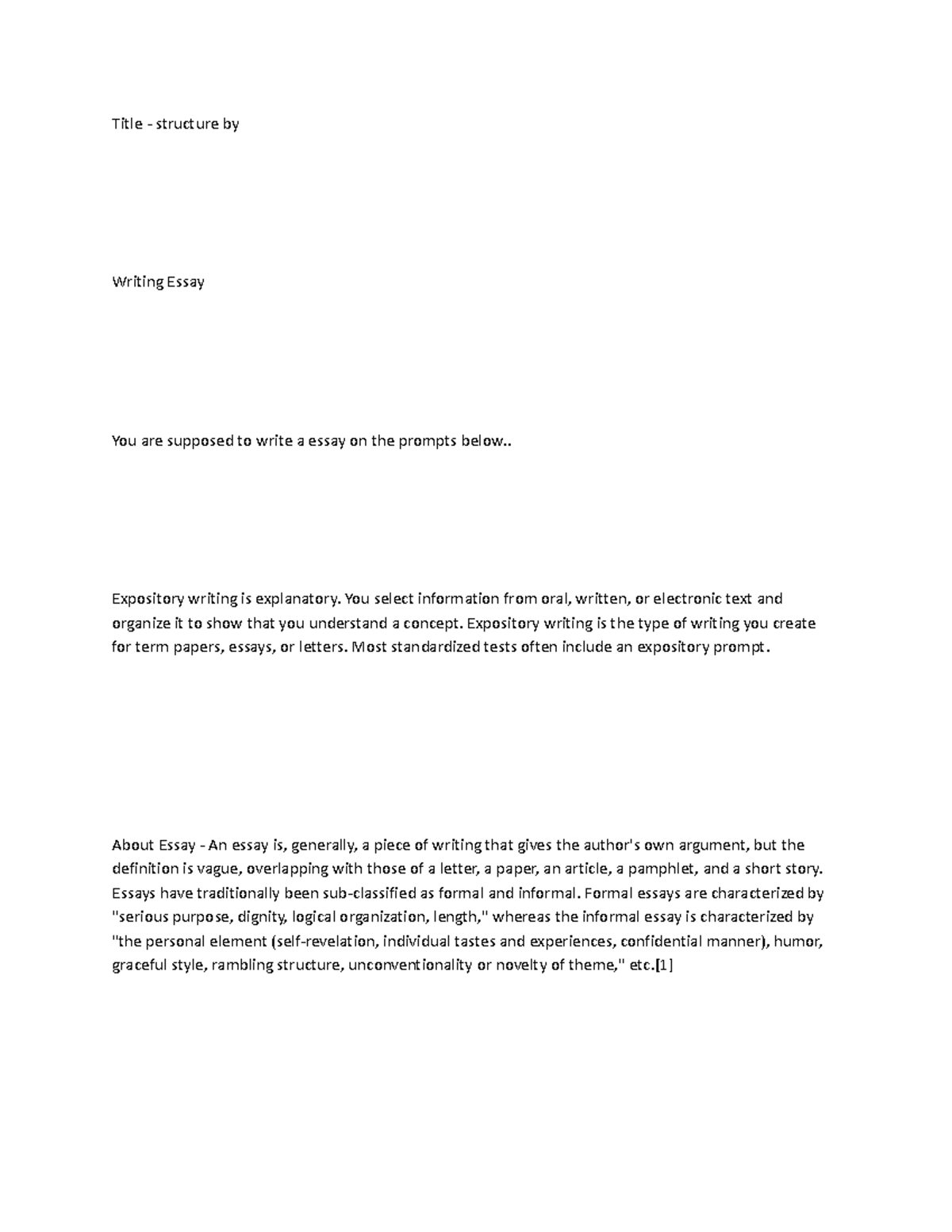 New Microsoft Office Word Document - Title - structure by Writing Essay ...