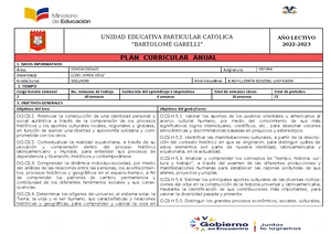 Formato DE Planificación Anual Historia 2BGU