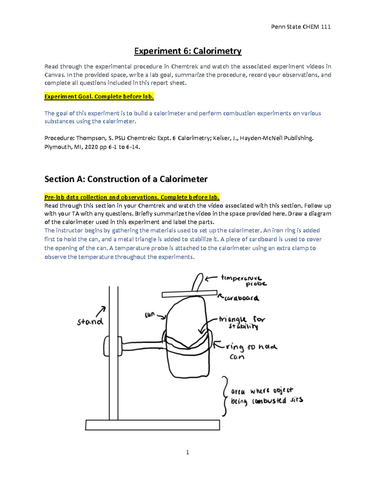 chem 111 experiment 6