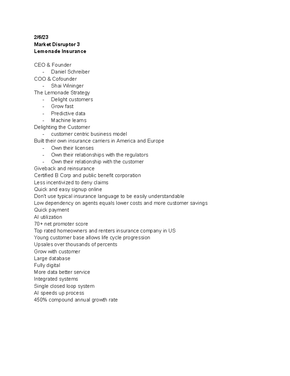 Marketing Market Disruptor 3 2/6/ Market Disruptor 3 Lemonade