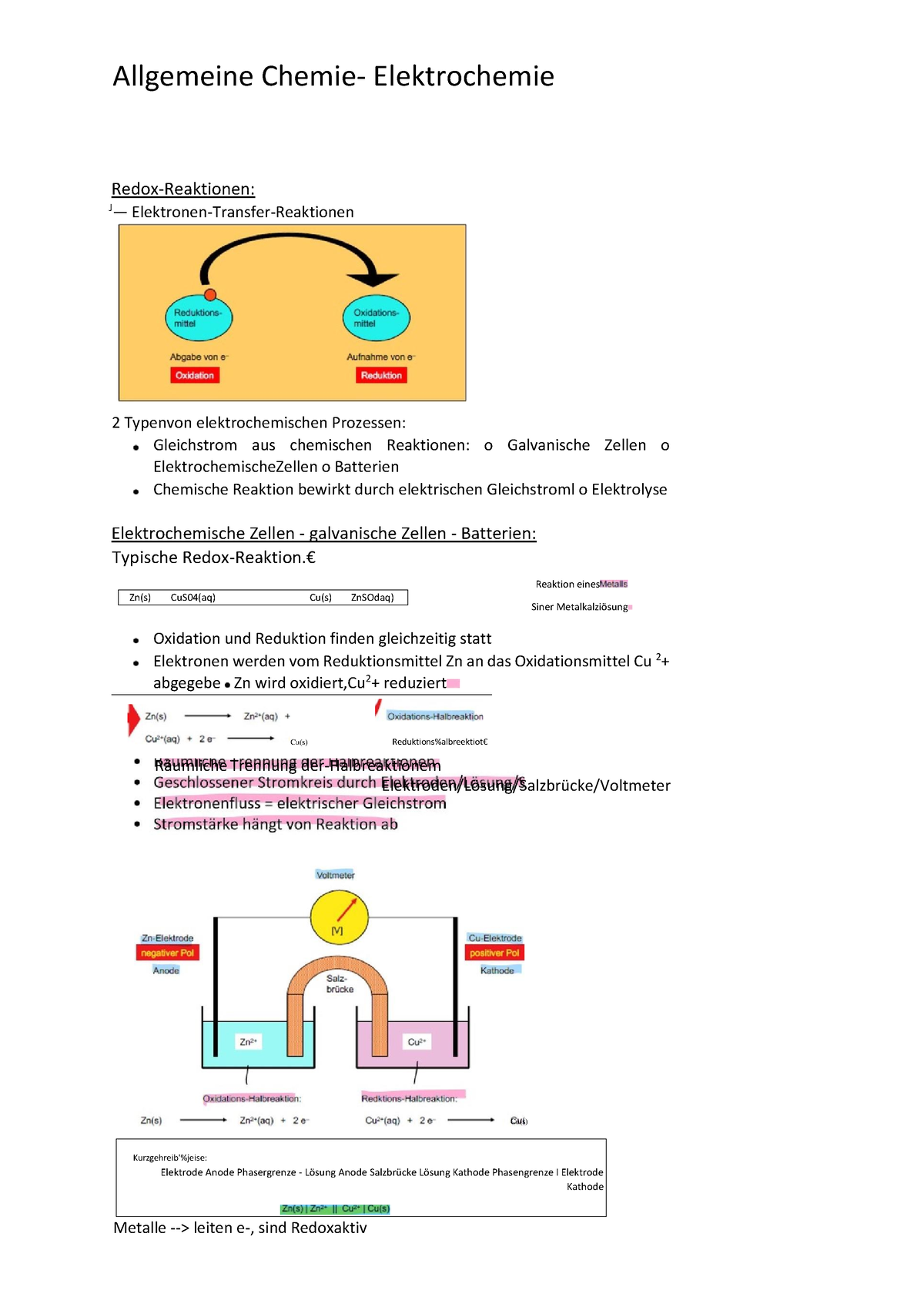 Allgemeine Chemie- Elektrochemie - Allgemeine Chemie- Elektrochemie ...