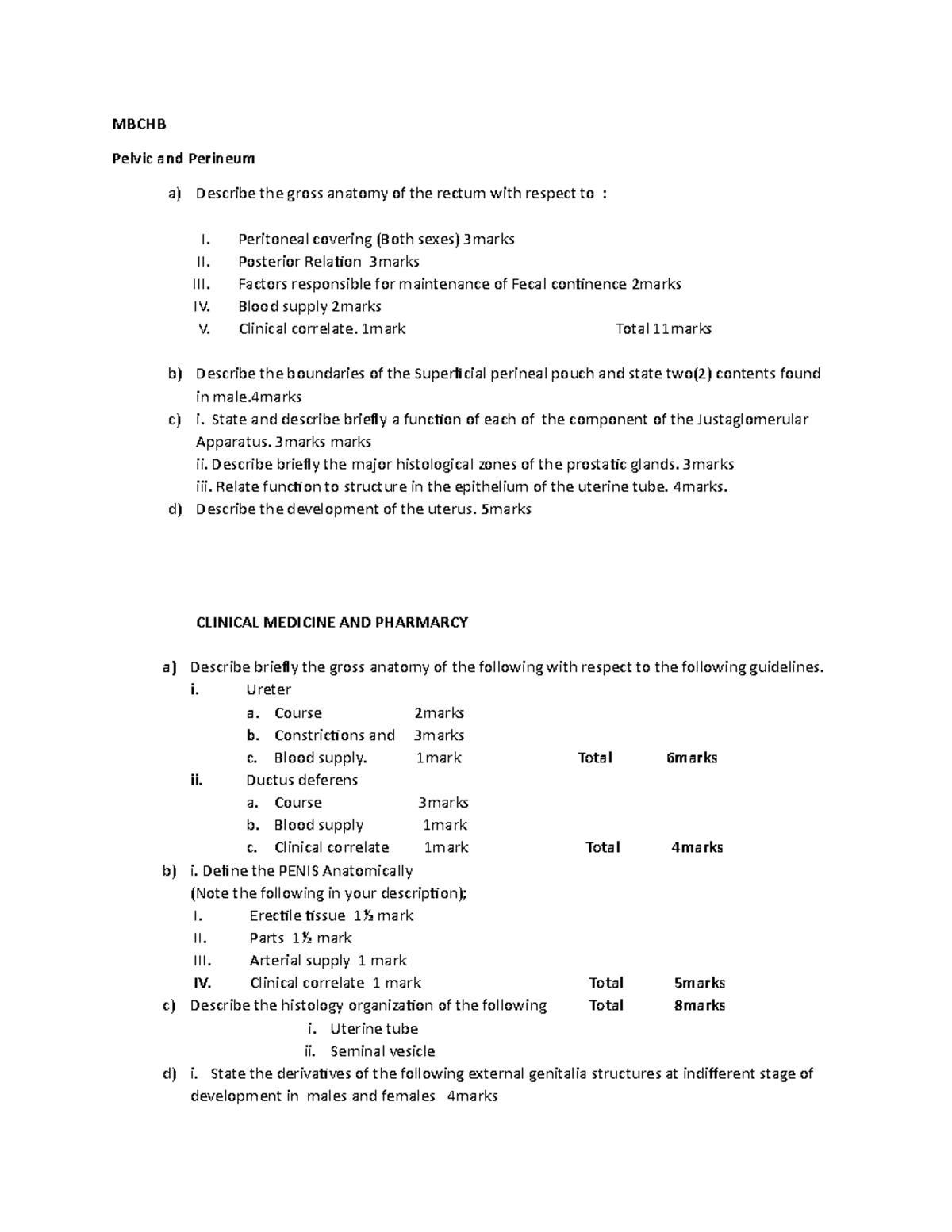 2nd year trimester exam pelvic and perineum MBCHB Pelvic and Perineum