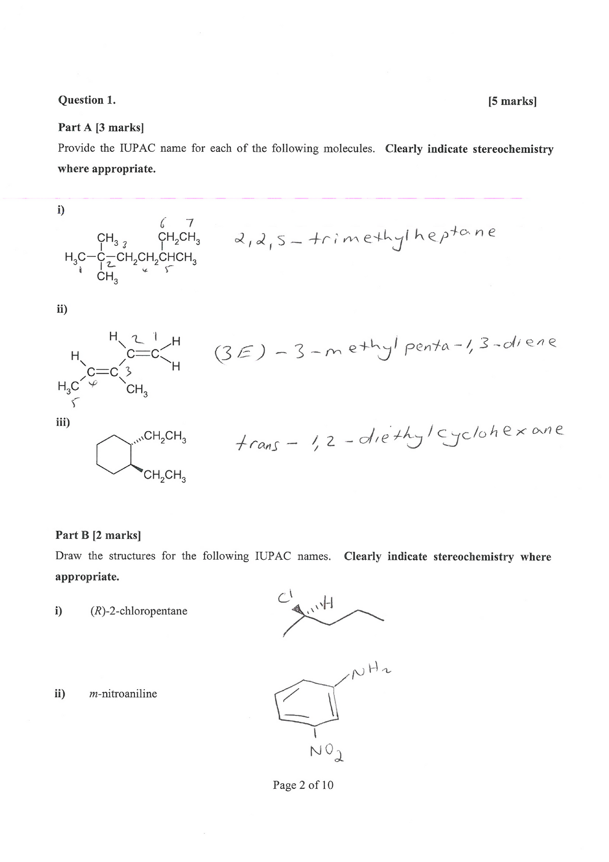 Organic And Biological Chemistry Exam 2013, Questions And Answers ...