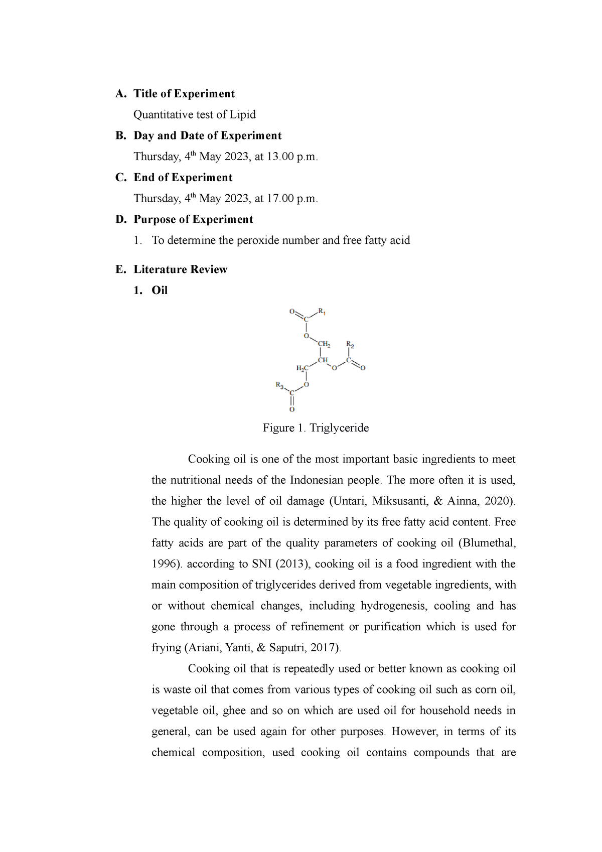 Jurnal Lipid - A. Title Of Experiment Quantitative Test Of Lipid B. Day ...