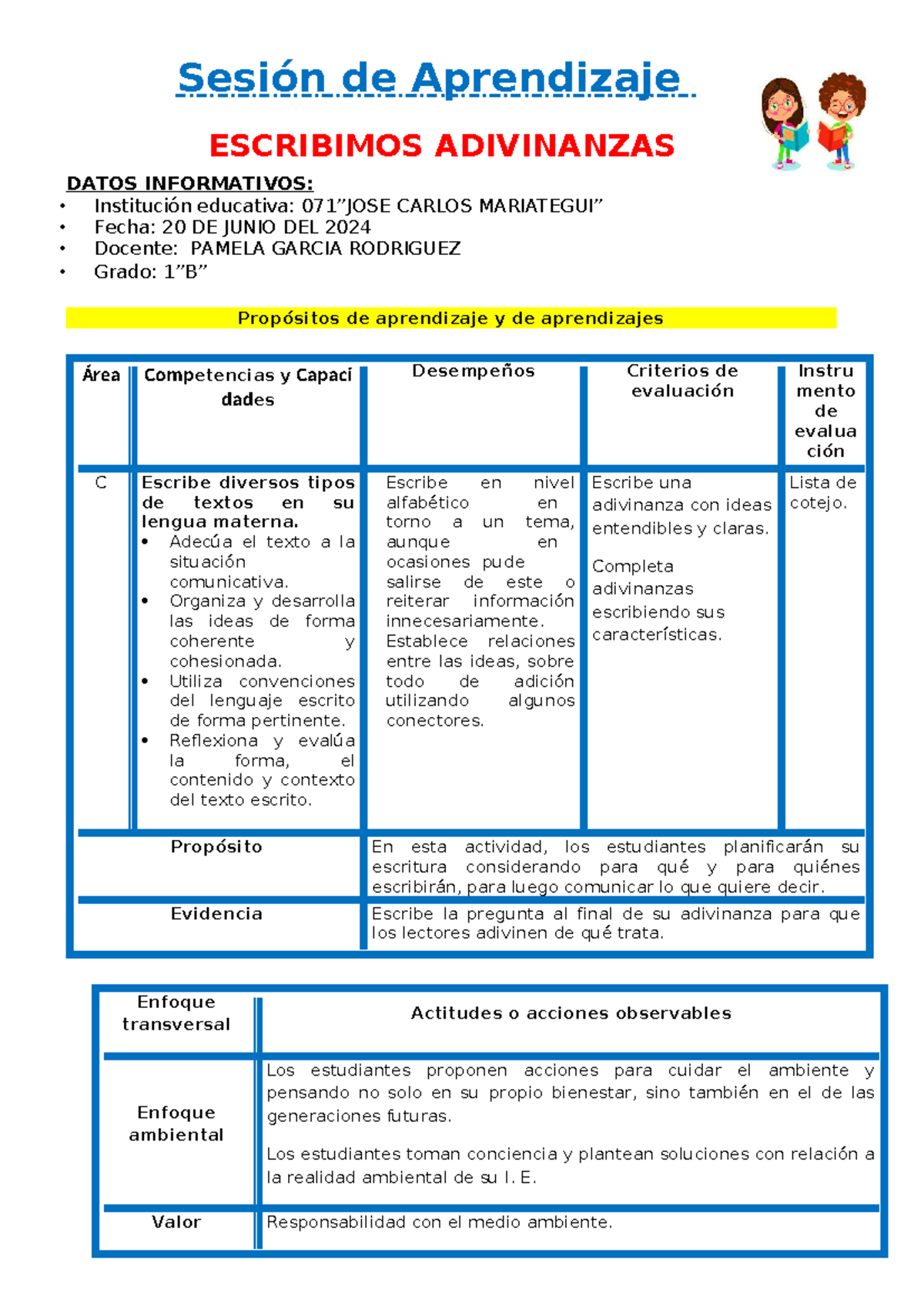 29 MAYO 1ERO COM Escribimos Adivinanzas - DATOS INFORMATIVOS ...