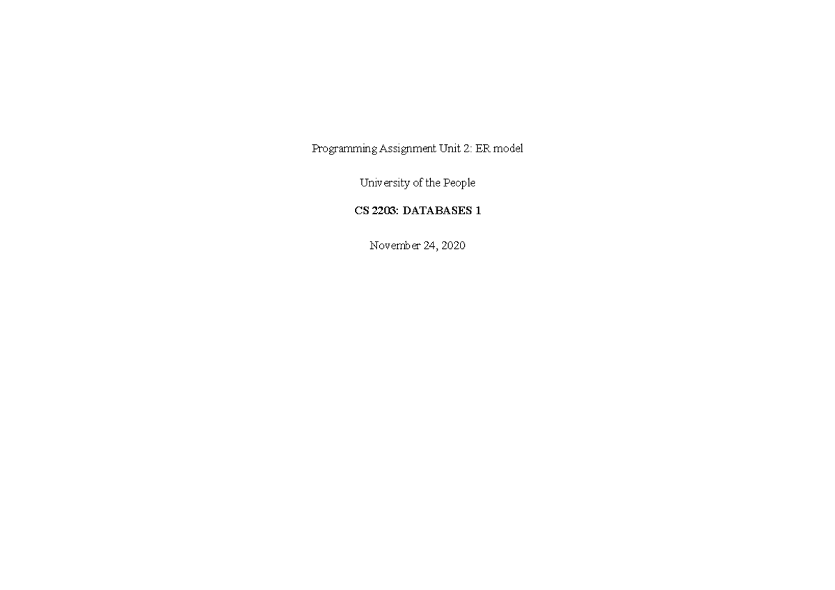 cs 2203 programming assignment unit 2