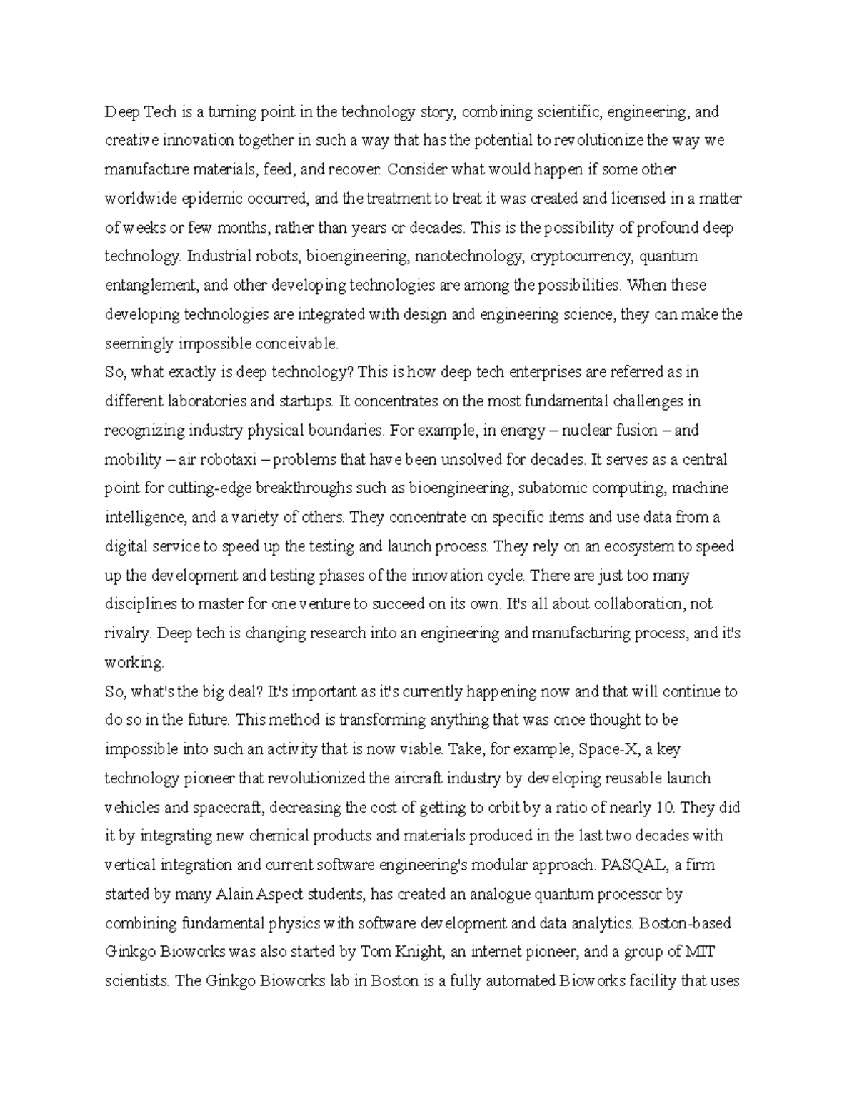 K1 - AI and Deep tech - Deep Tech is a turning point in the technology ...
