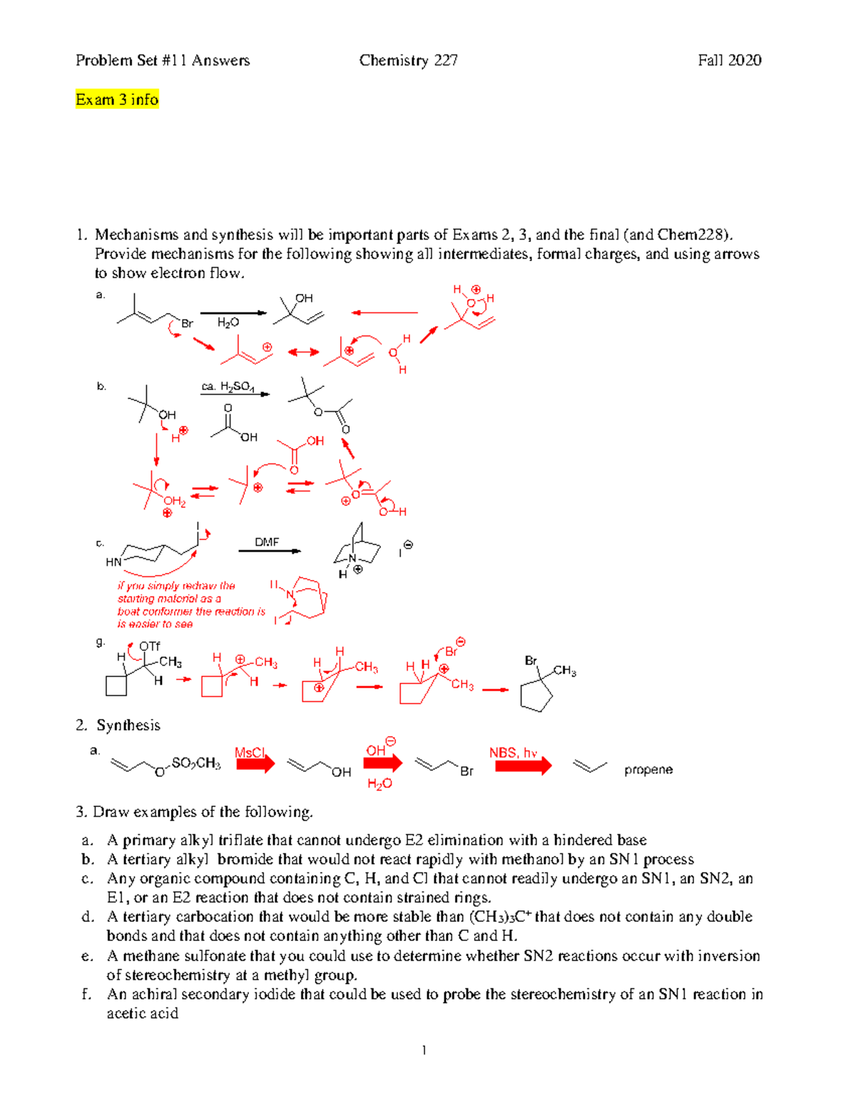 Fall2020chem227 P11A - problems - Problem Set #11 Answers Chemistry 227 ...