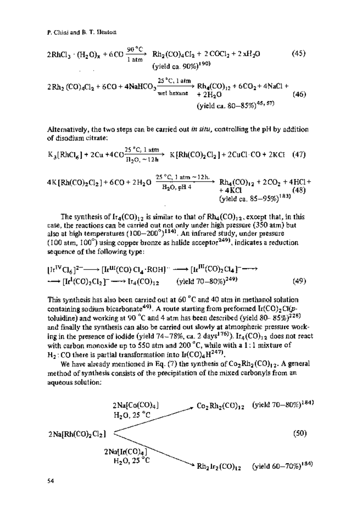 Inorganic chemistry metal carbonyl chemistry 20 - P. Chini and B. T ...
