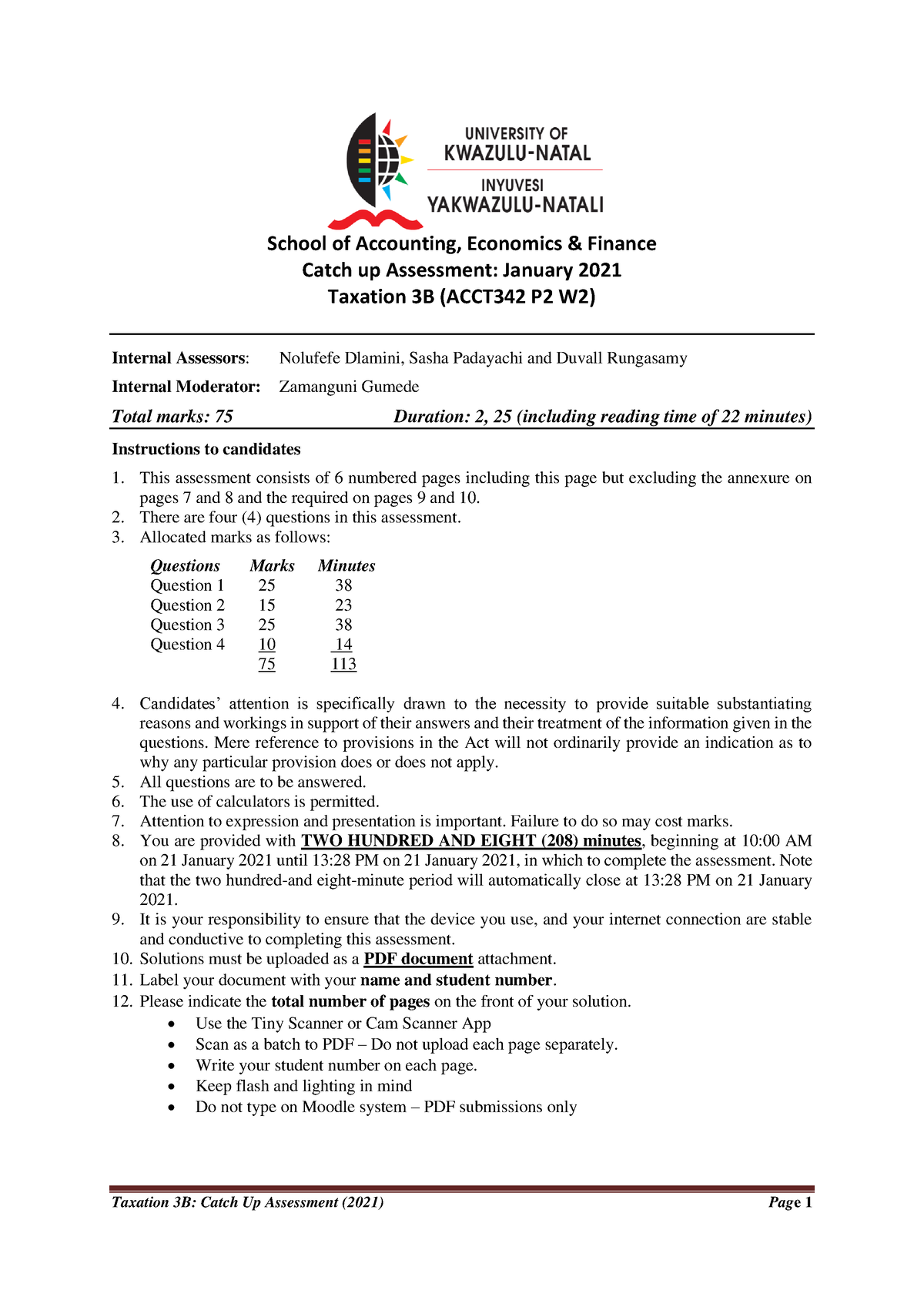 2020 Catch Up Assessment Question And Required School Of Accounting Economics And Finance 5200