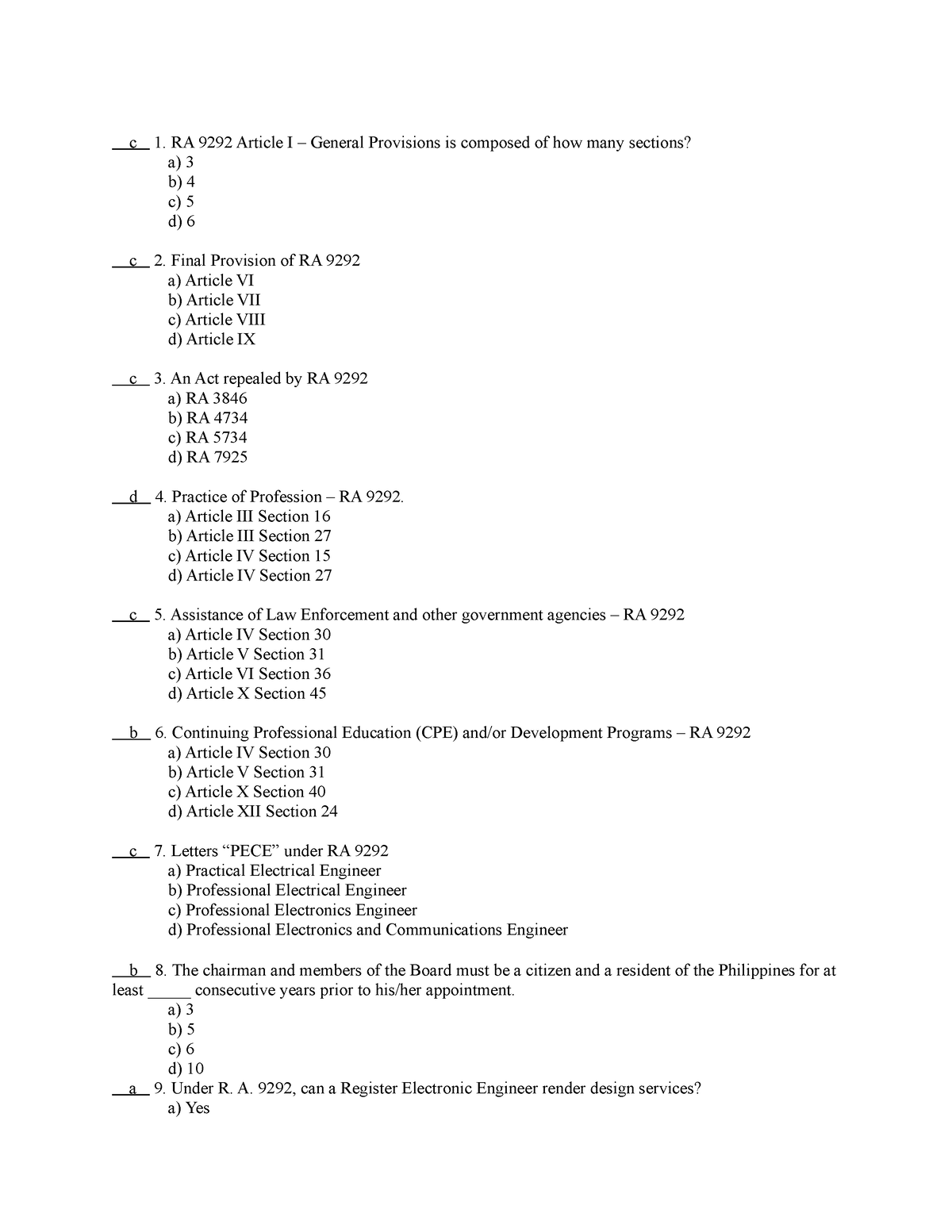 republic-acts-multiple-choice-activity-with-answers-c-1-ra-9292