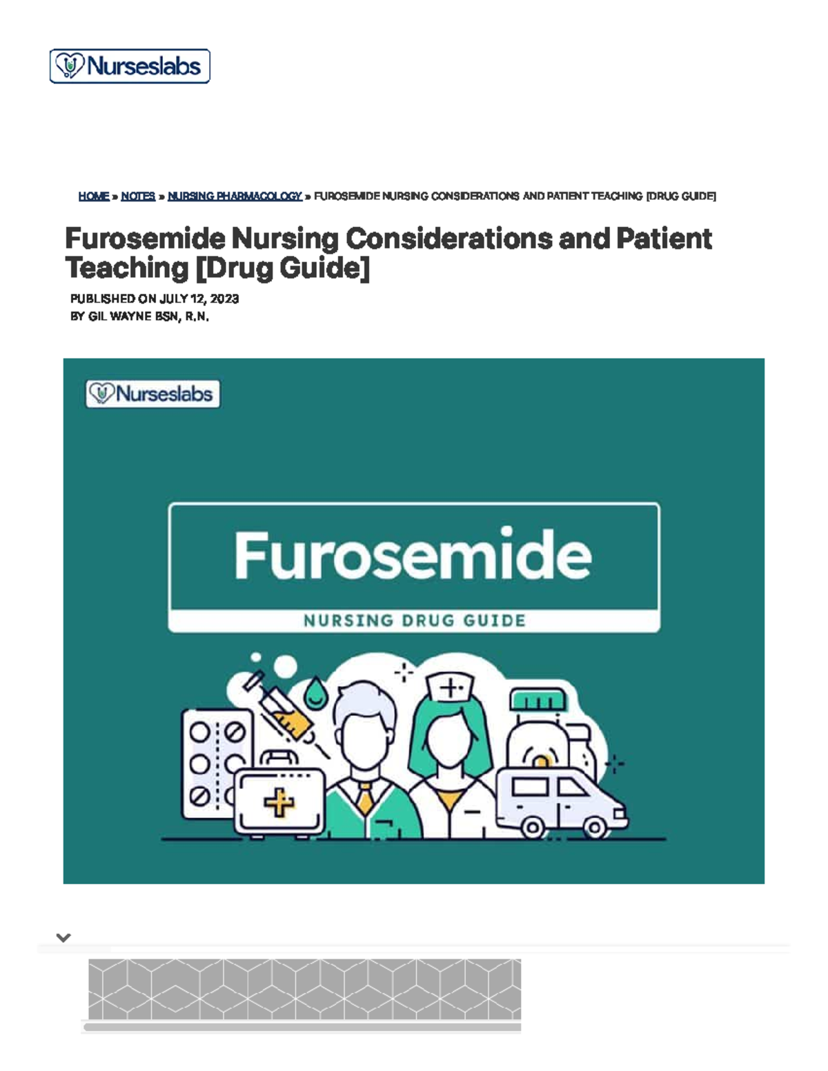 Furosemide Nursing Considerations and Patient Teaching [Drug Guide ...