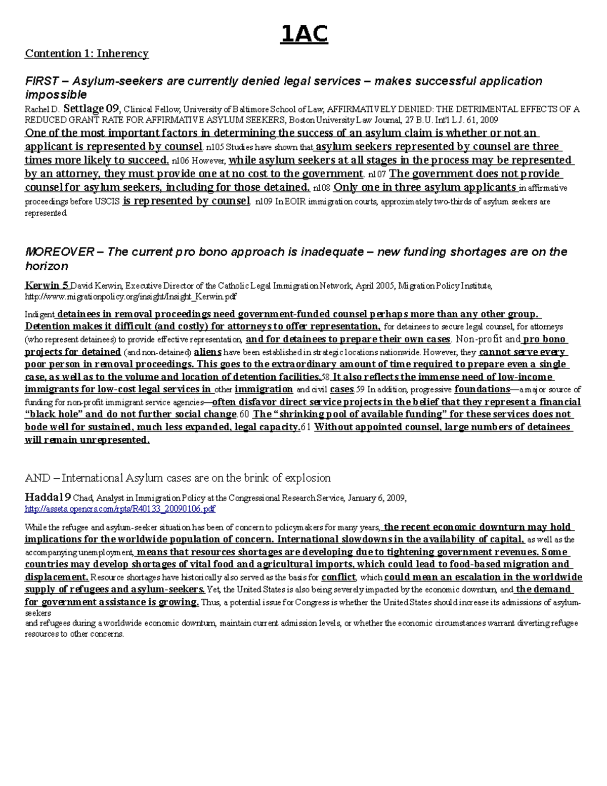 Refugees 1AC - Refugee Argument including inherency and solvency ...