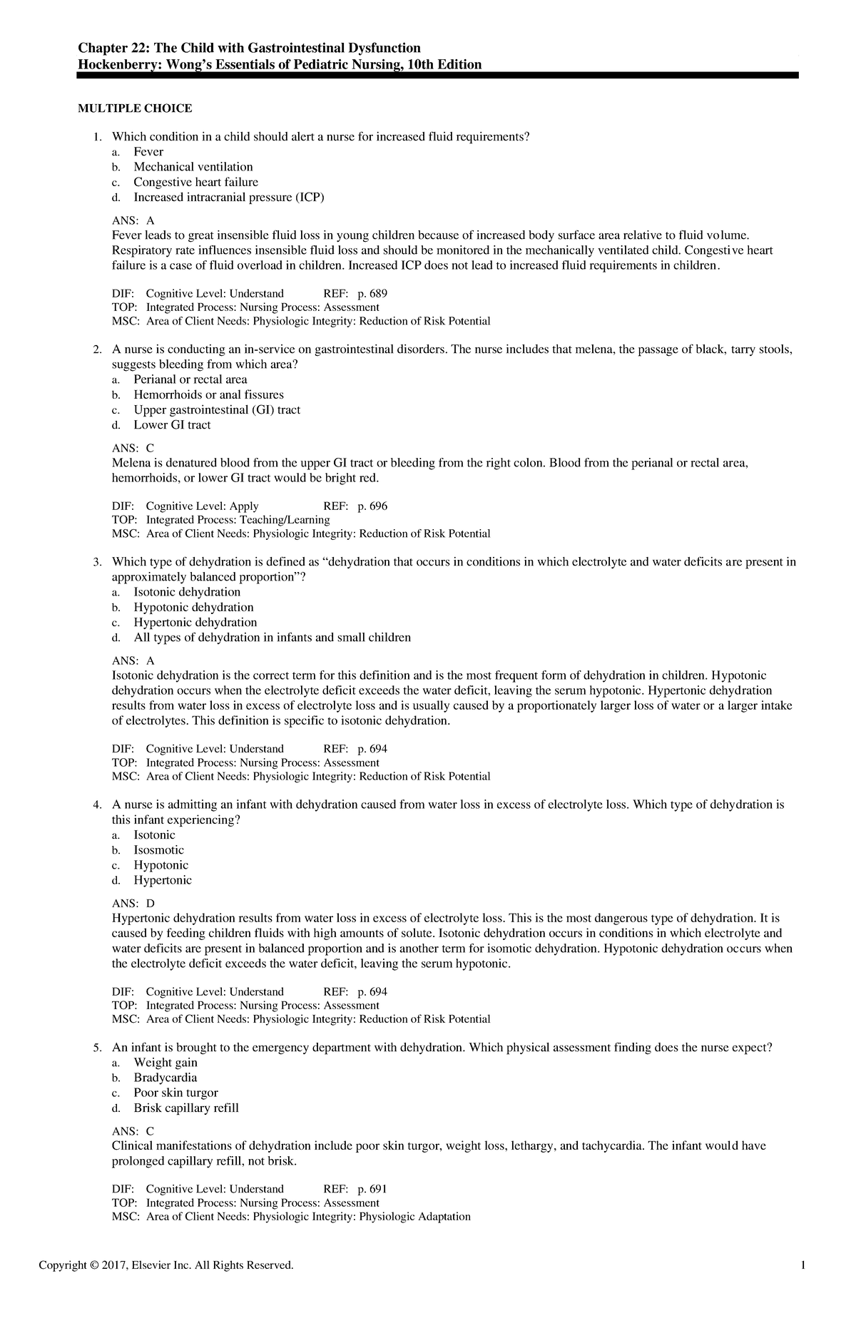 Exam View - Chapter 22 - Practice questions with rationales - Chapter ...