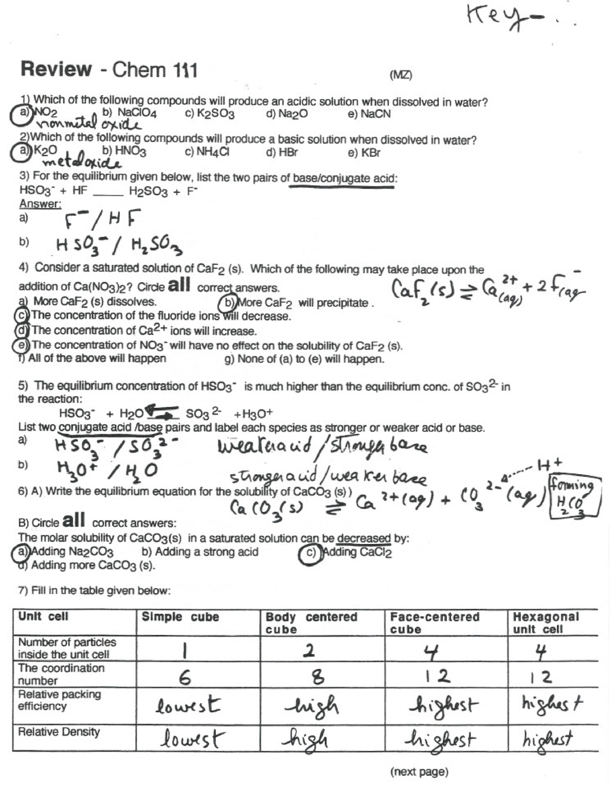 Key Review Final Chem 111 - Organic Chemistry - Studocu