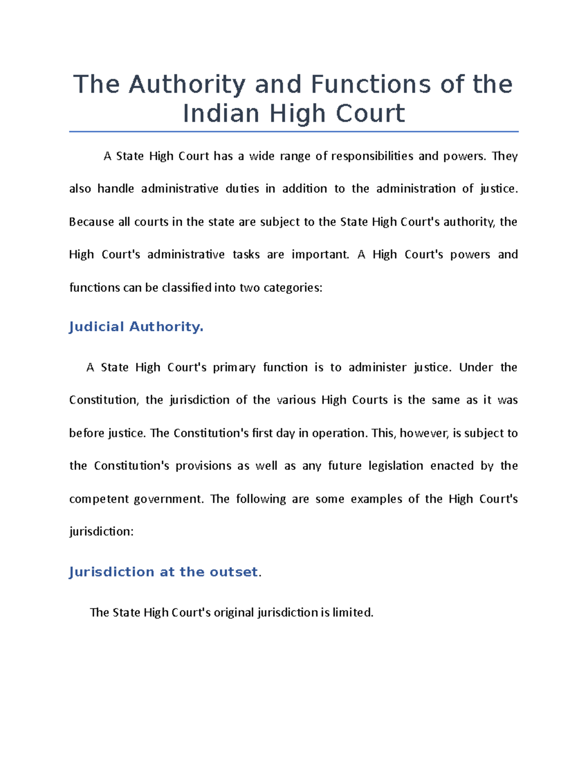 the-authority-and-functions-of-the-indian-high-court-they-also-handle