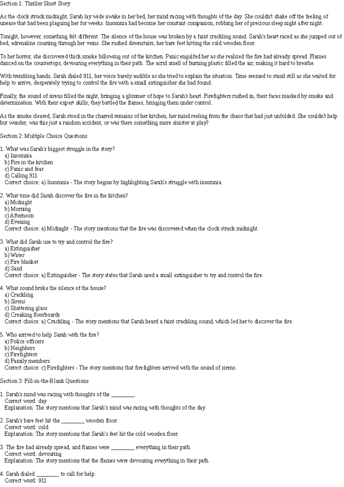 GEO592Solutions practice Section 1 Thriller Short Story As the