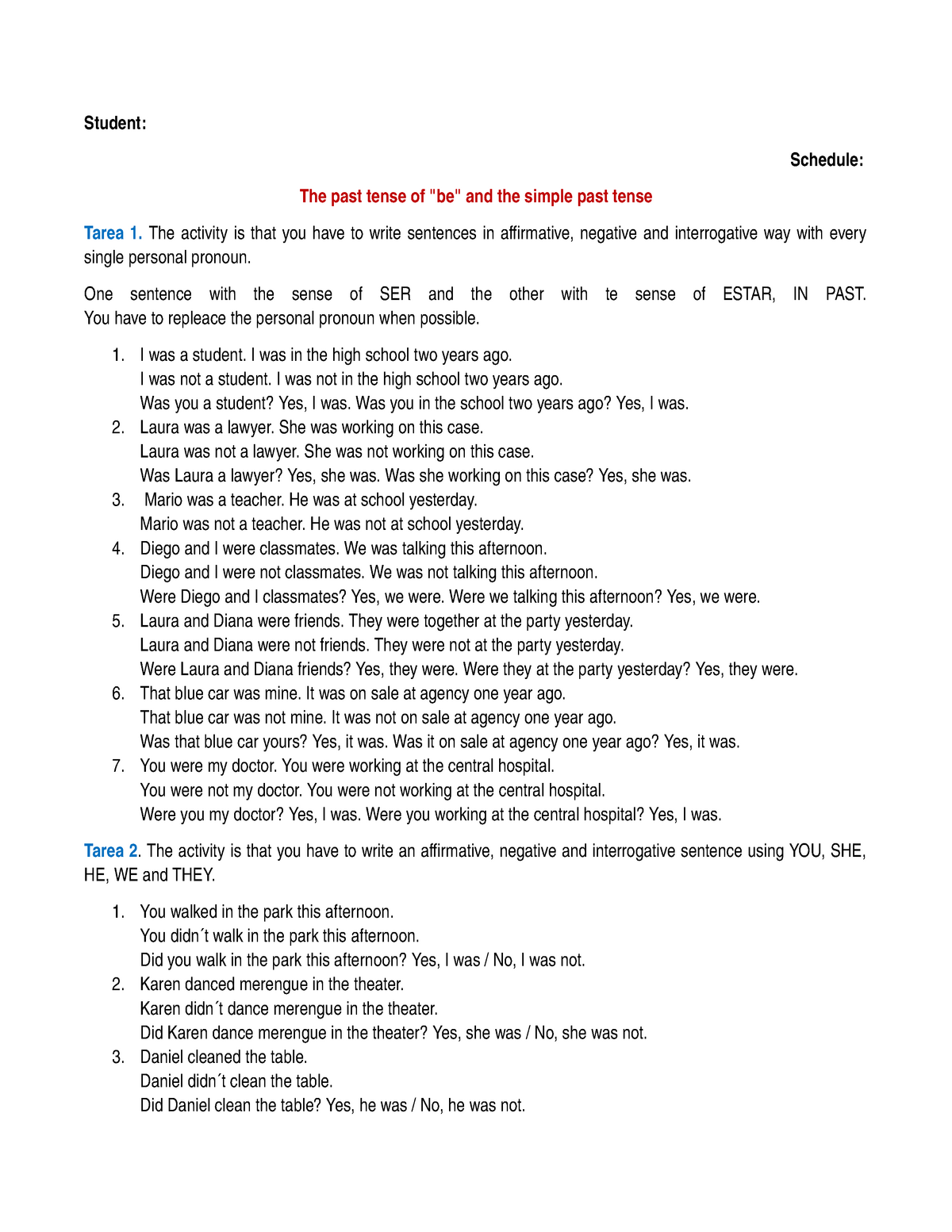 the-past-tense-of-be-and-the-simple-past-tense-student-schedule-the