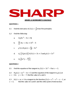 Mathematics Grade 12 Term 1 Week 6 2021 - Directorate: Curriculum FET ...