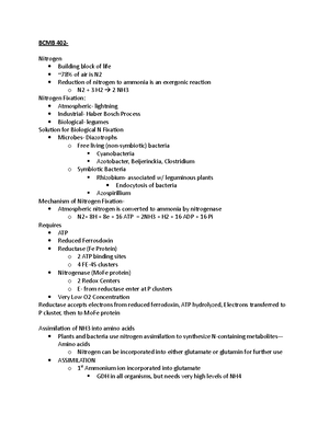402 EXAM 2 notes - BCMB 402 - Nucleotide Biosynthesis Chapter 25 Why ...