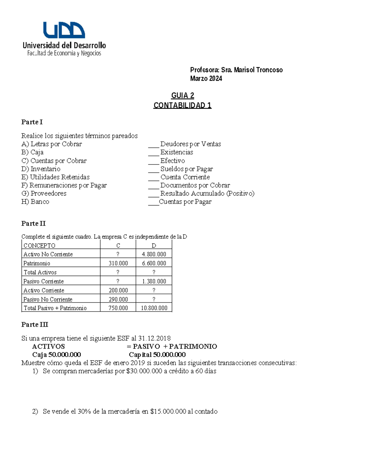 Guia+2 conta+1 012024 - Profesora: Sra. Marisol Troncoso Marzo 2024 ...