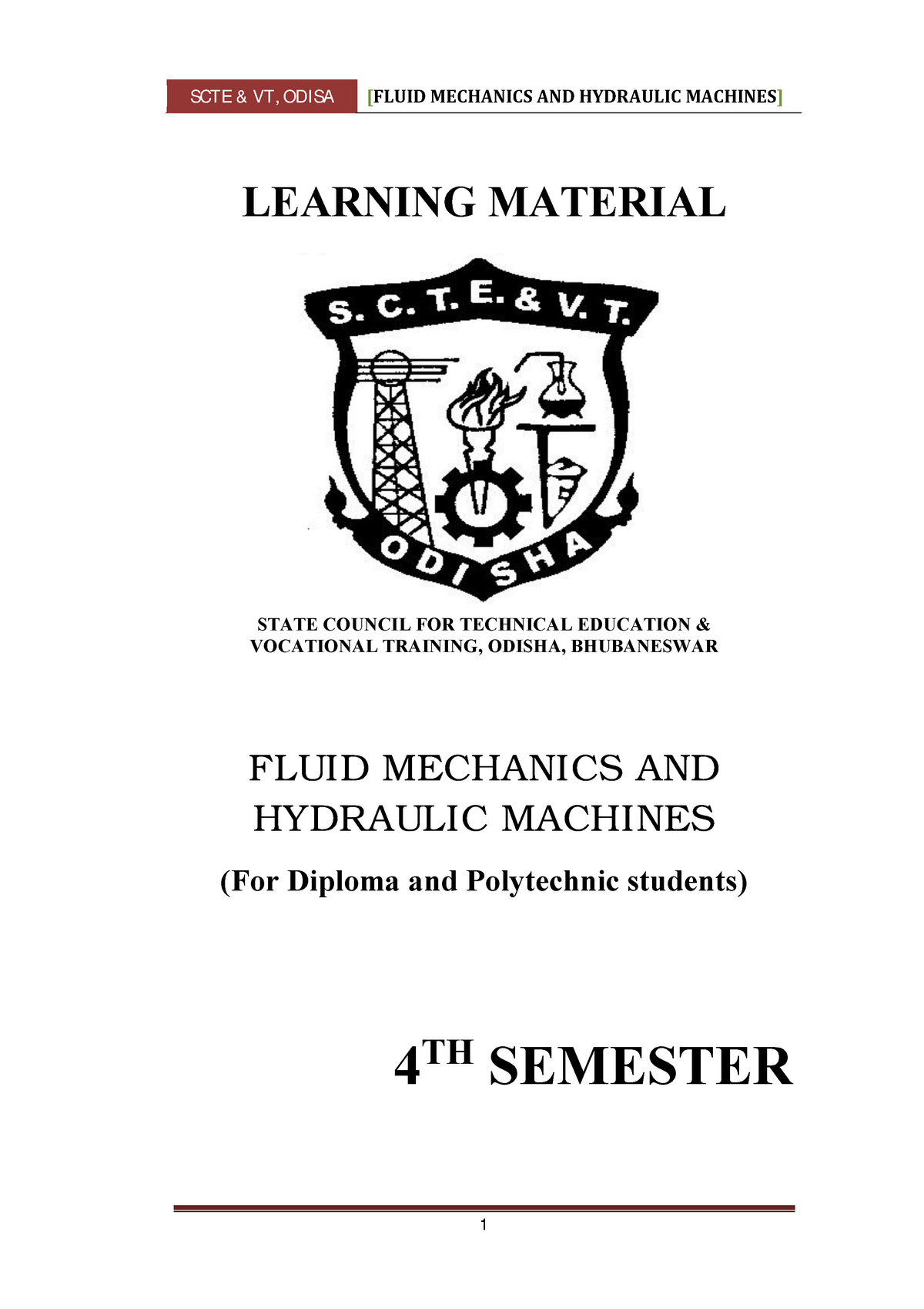 Fluid Mechanics AND Hydraulic Machines ( PDFDrive ) - LEARNING MATERIAL ...