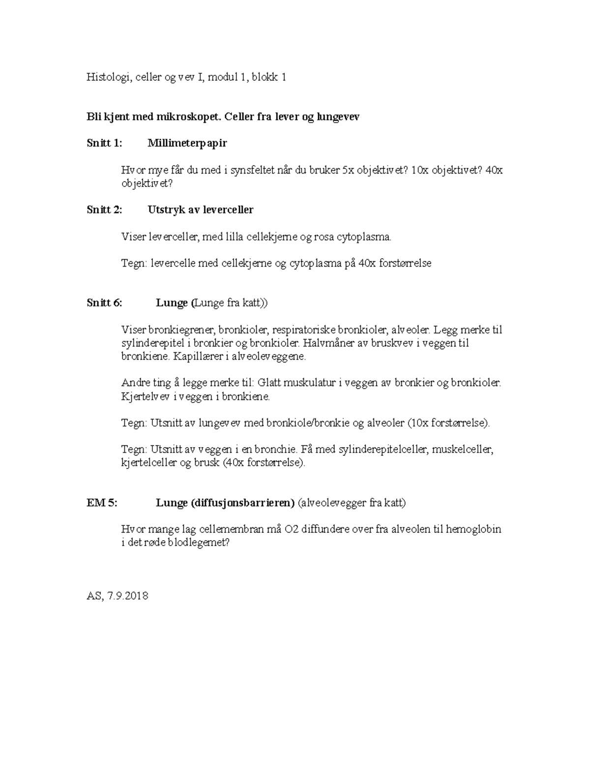 Celler-og-vev-modul 1-i-as - Histologi, celler og vev I, modul 1, blokk ...