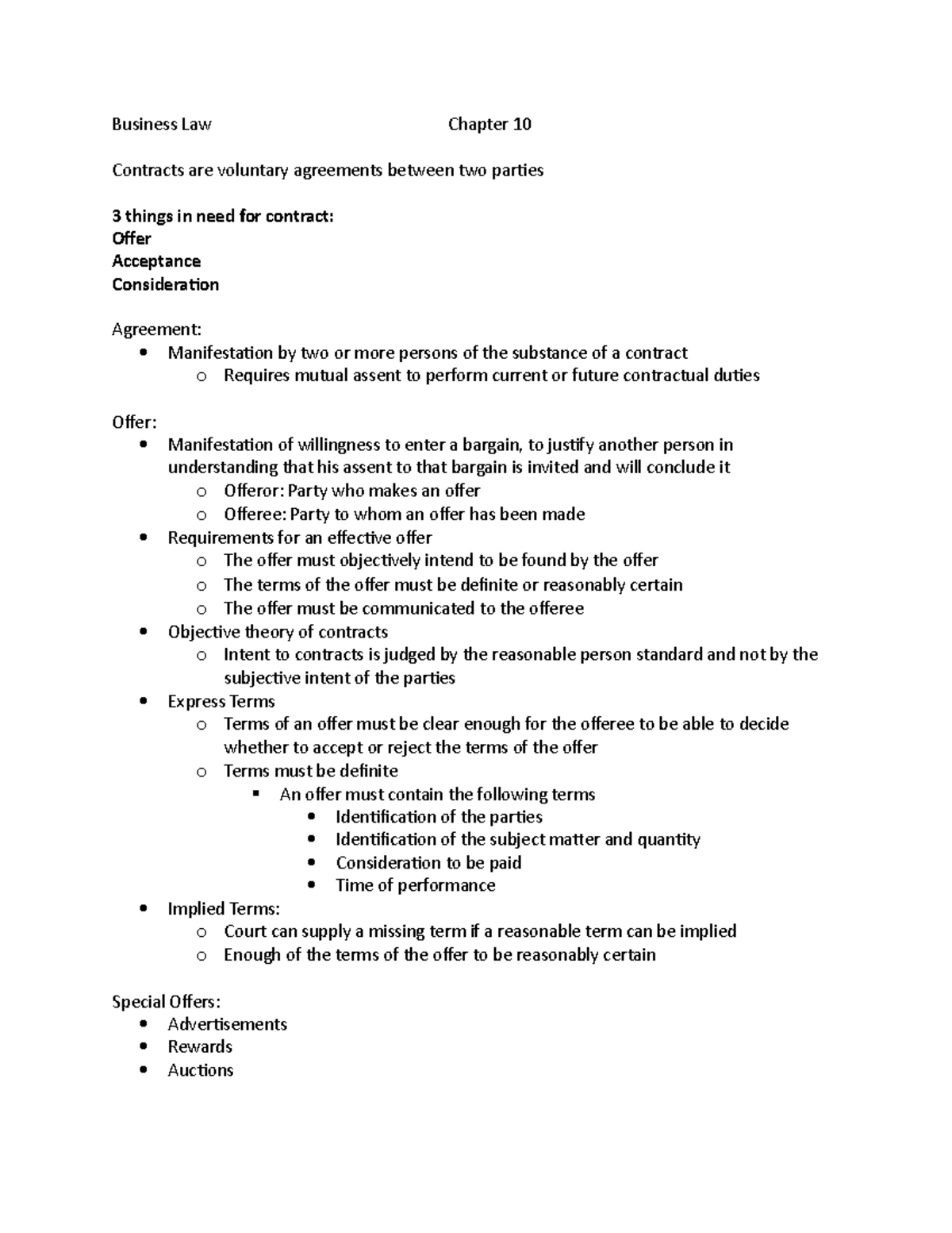 Business Law Chapter 10 - Studocu