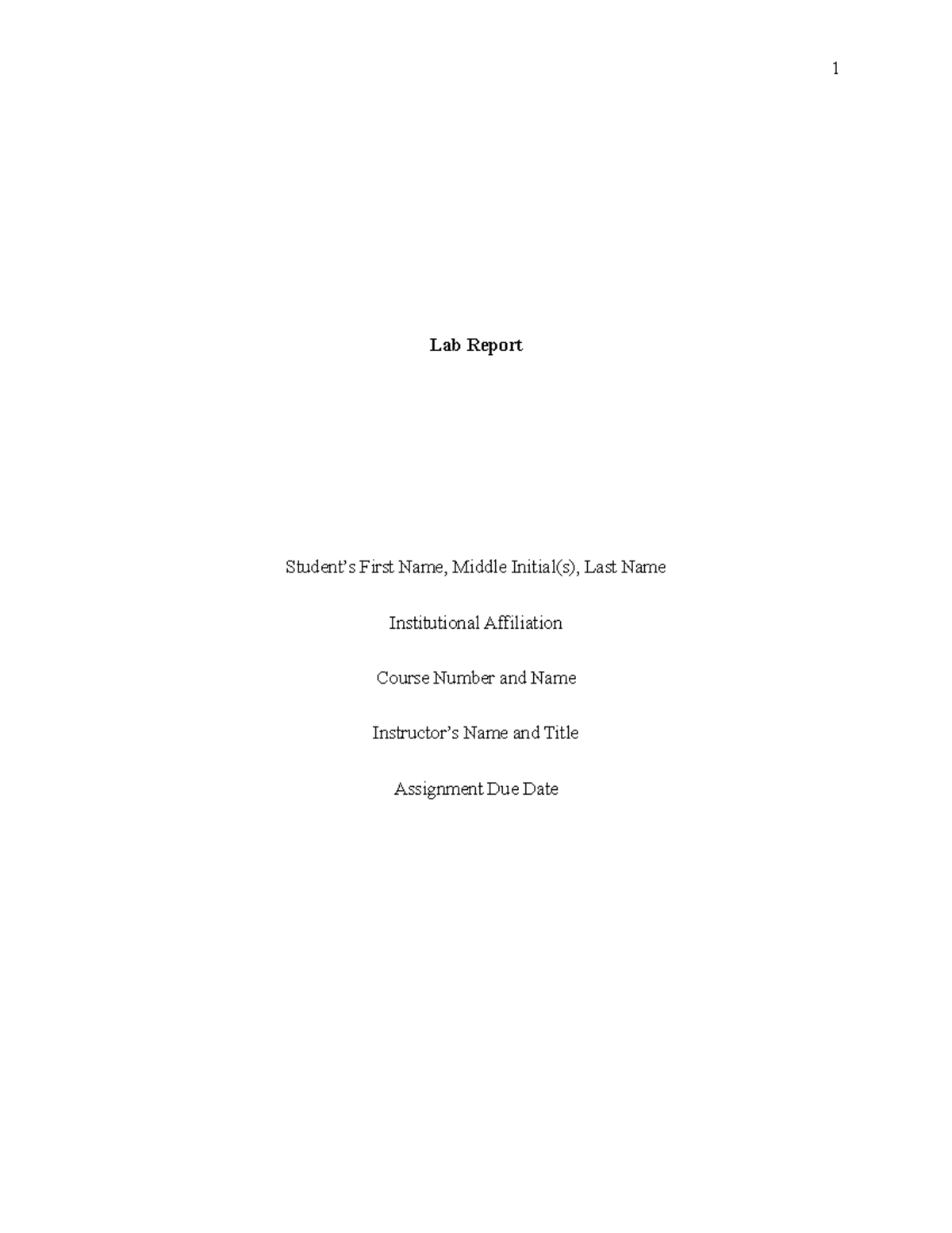 2905645531 Lab Report - Lab Report Student’s First Name, Middle Initial ...