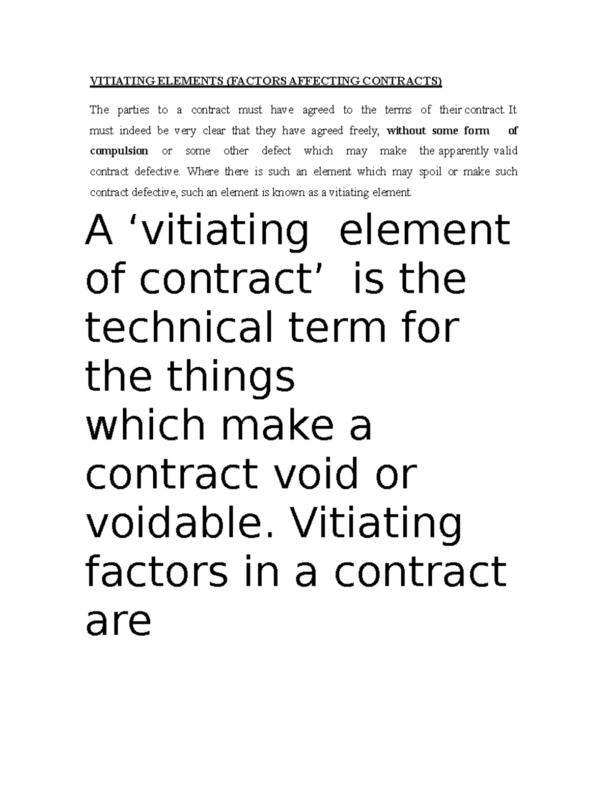 Lecture 4- Vitiating Elements - VITIATING ELEMENTS (FACTORS AFFECTING ...