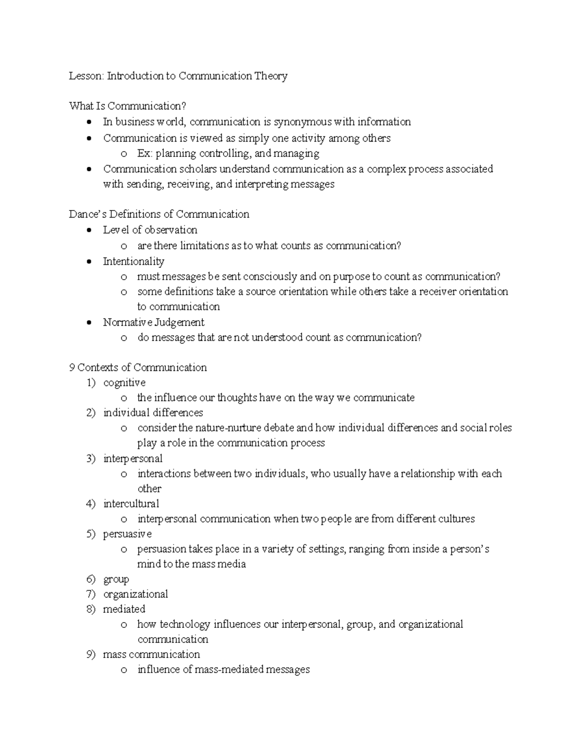 Introduction to Communication Theory - Studocu