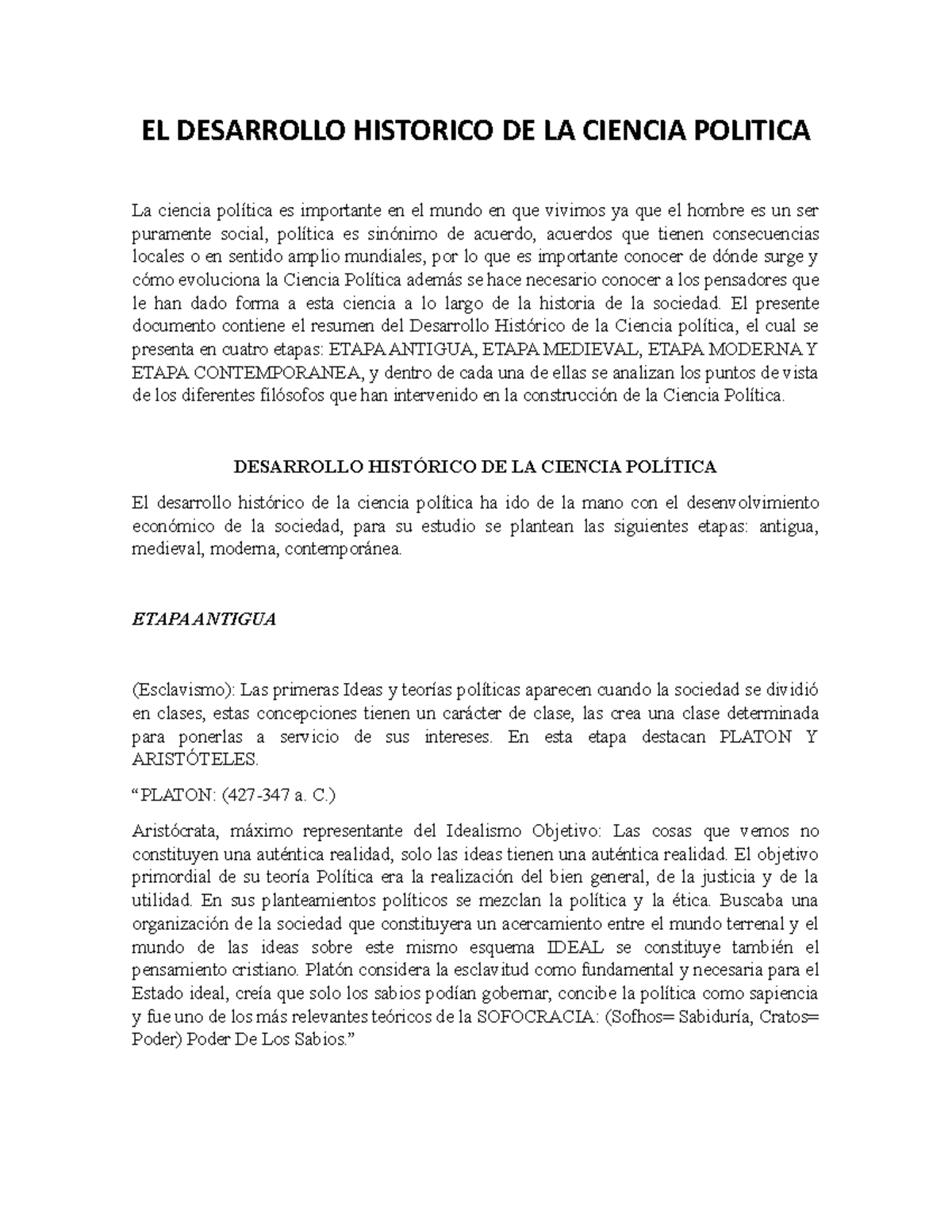 2 El Desarrollo Historico De La Ciencia Politica El Desarrollo Historico De La Ciencia 0168