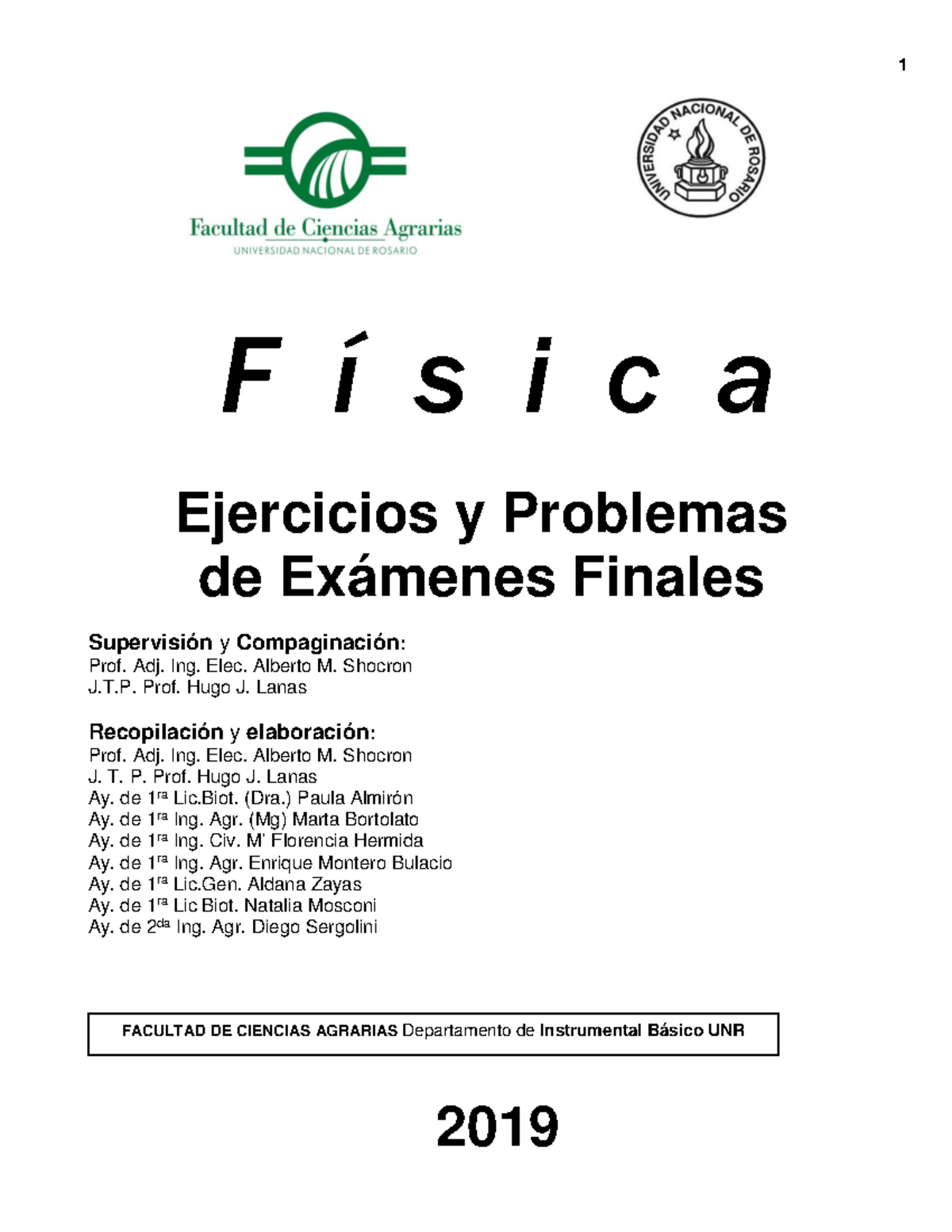 Problemas Y Ejercicios De Exámenes Finales - Física 2019 - F Ì S I C A ...