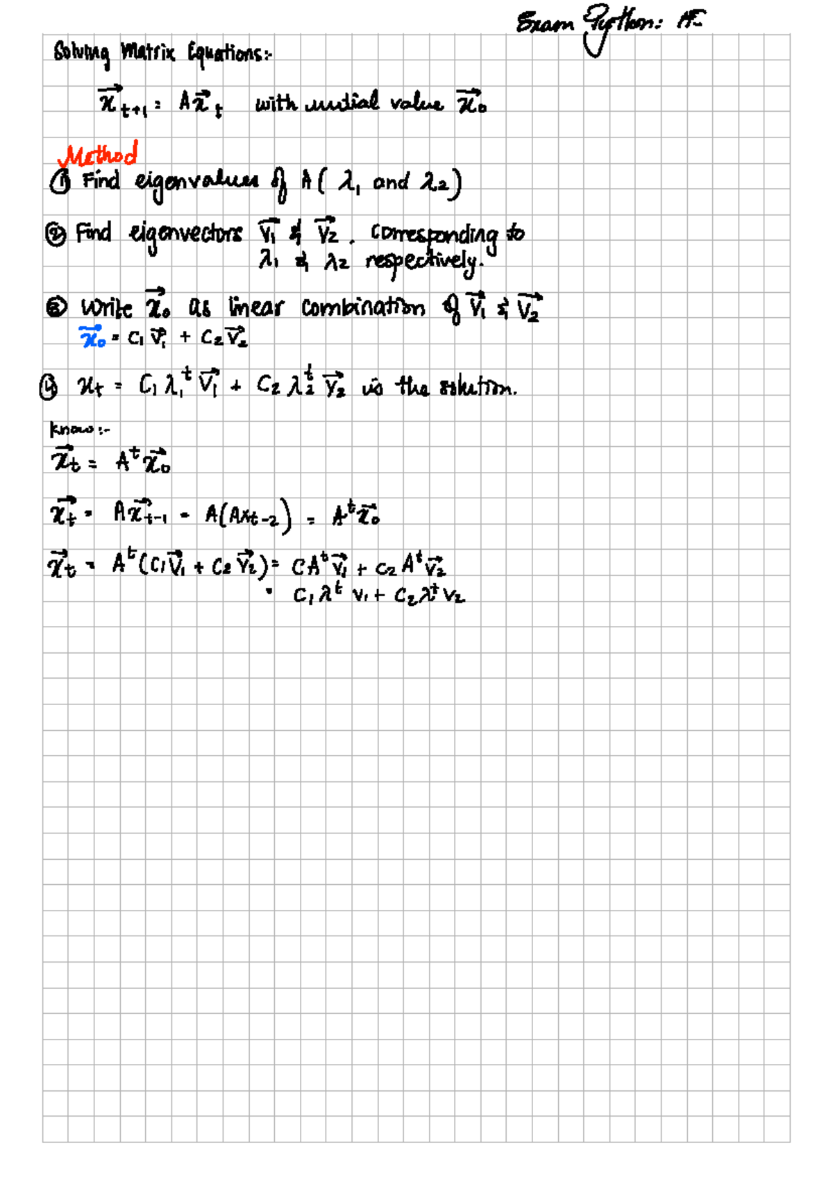 Week 11 - math lecture notes featuring python - Solving Matrix Exam ...