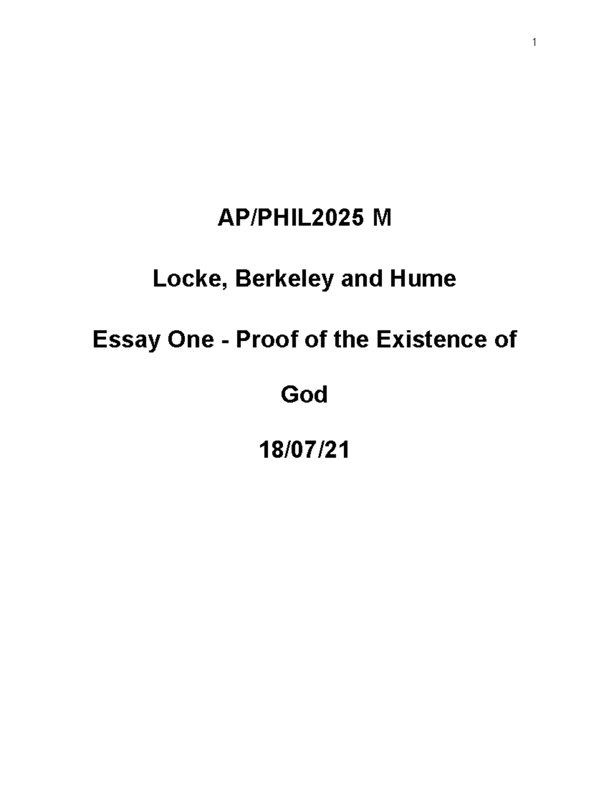 existence of god essay pdf